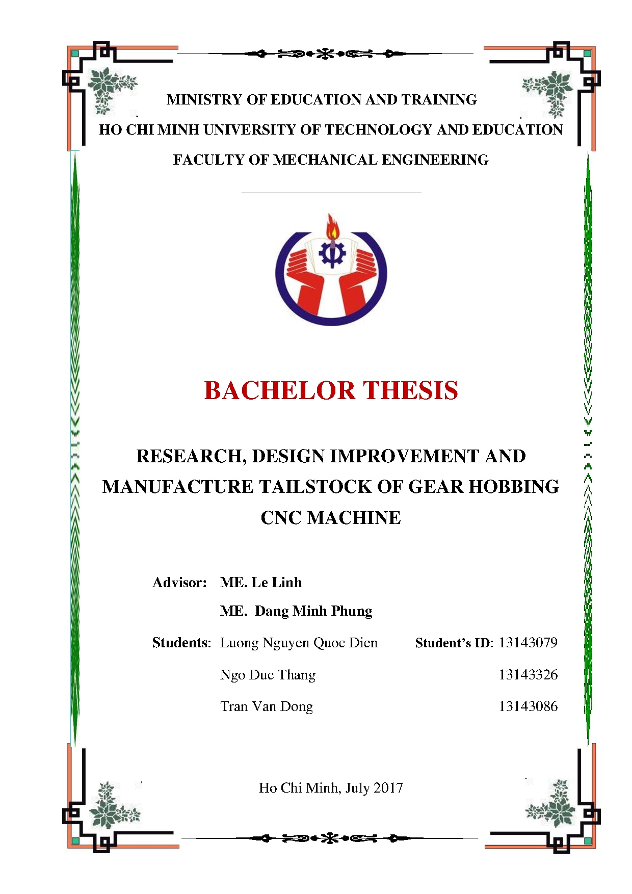 Đồ án tốt nghiệp - Research, design improvement and manufacture tailstock of CNC gear bobbing M