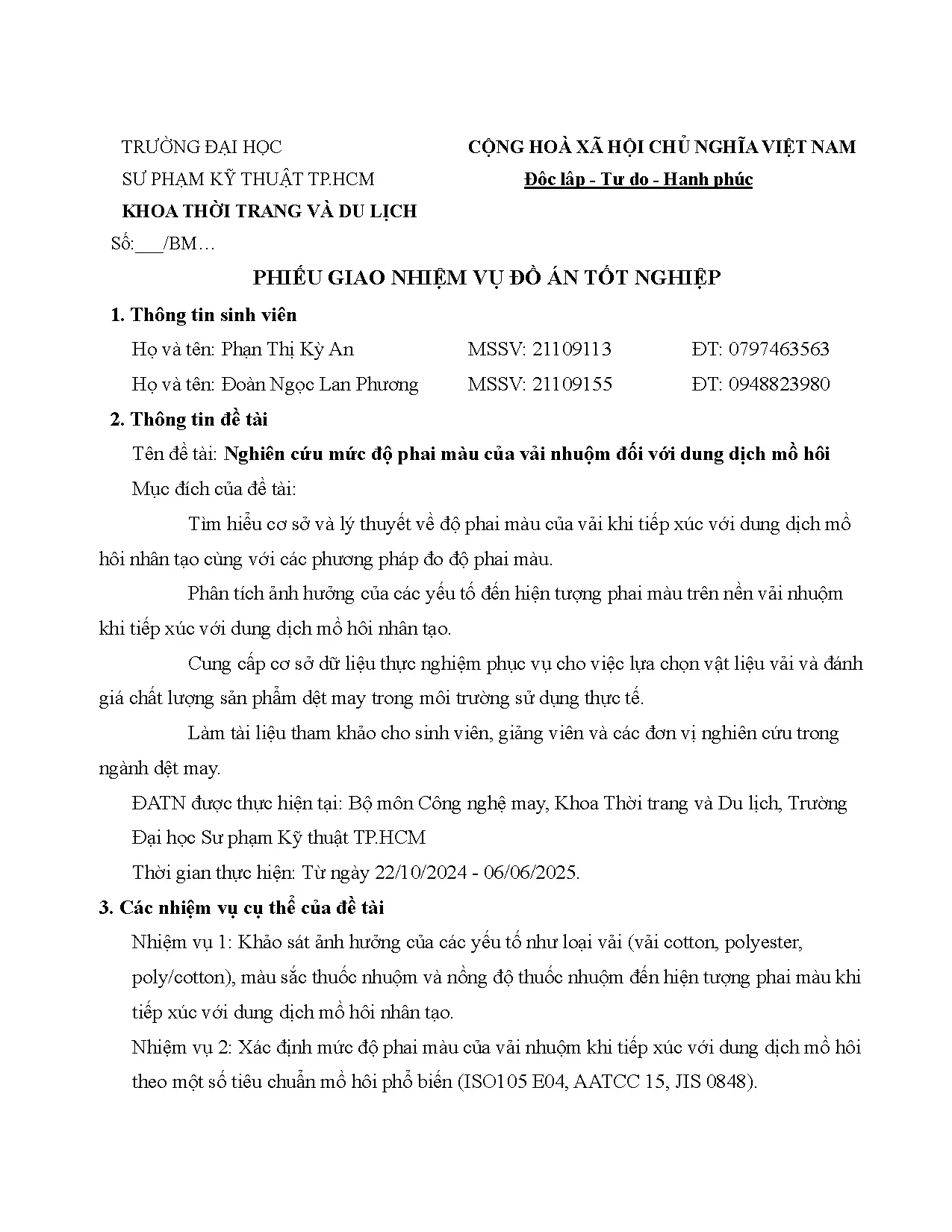 Đồ án tốt nghiệp - Nghiên cứu mức độ phai màu của vải nhuộm đối với dung dịch mồ hôi - Trang 3