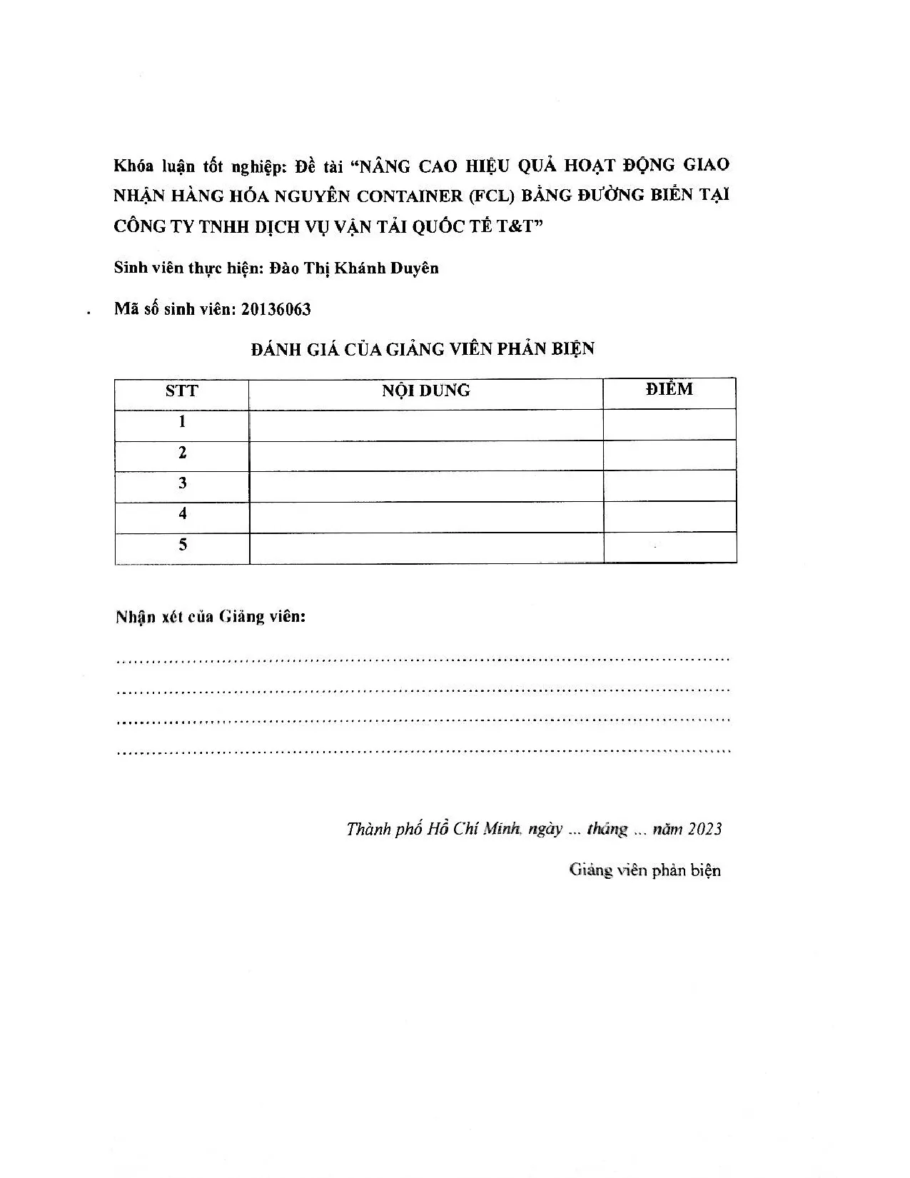 Đồ án tốt nghiệp - Nâng cao hiệu quả hoạt động giao nhận hàng hóa nhập khẩu NC ( BĐBTCTTDVVTQTT - Trang 3
