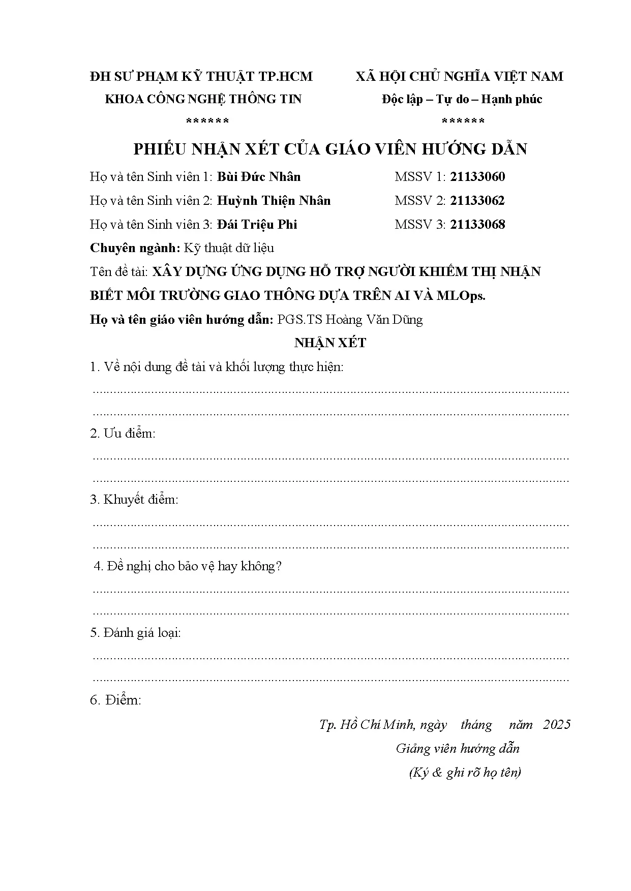 Đồ án tốt nghiệp - Xây dựng ứng dụng hỗ trợ người khiến thị nhận biết môi trường giao thông dựa TAVM - Trang 3