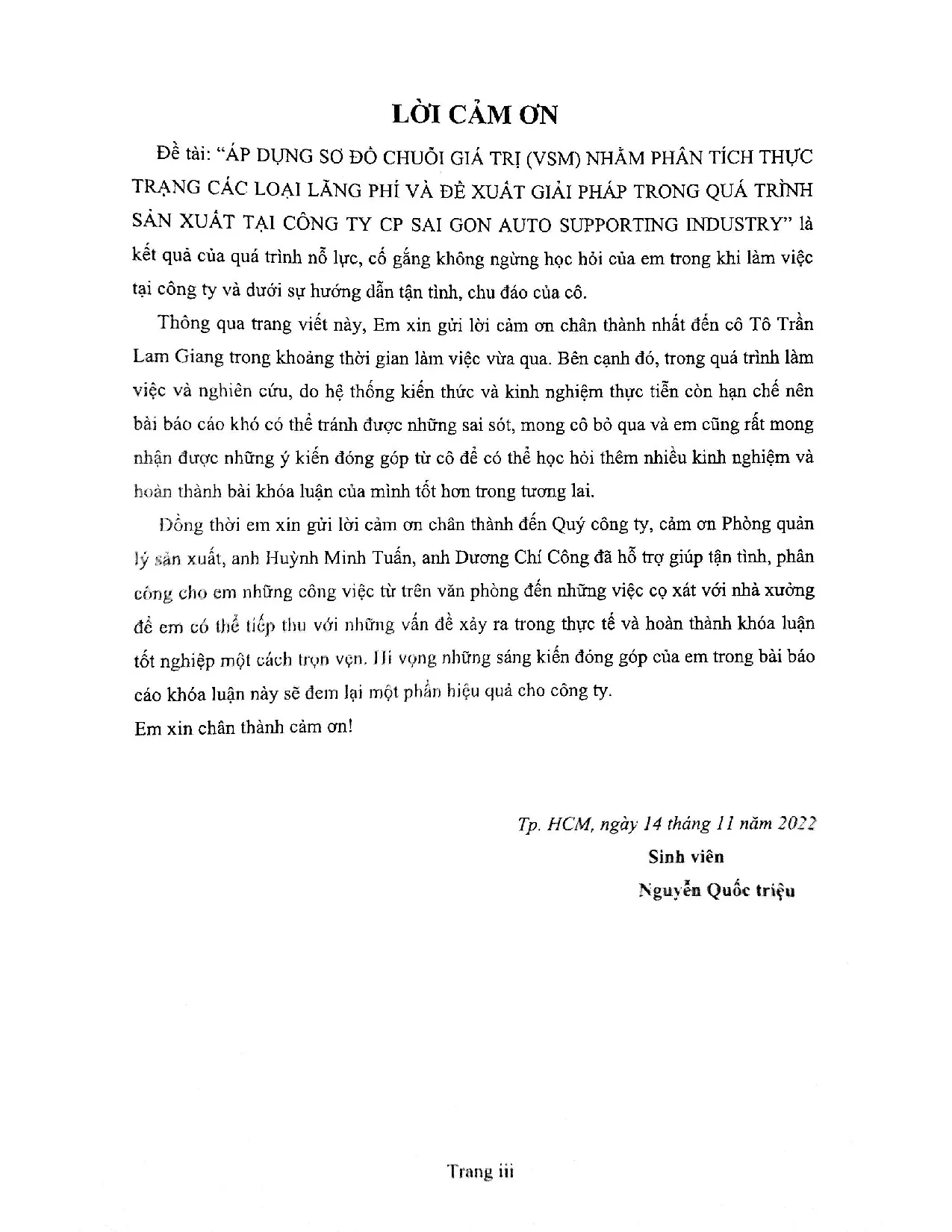 Đồ án tốt nghiệp - Áp dụng sơ đồ chuỗi giá trị (VSM) nhằm phân tích thực TCLLPVĐXGPTQTWBTCTCSGASI - Trang 4