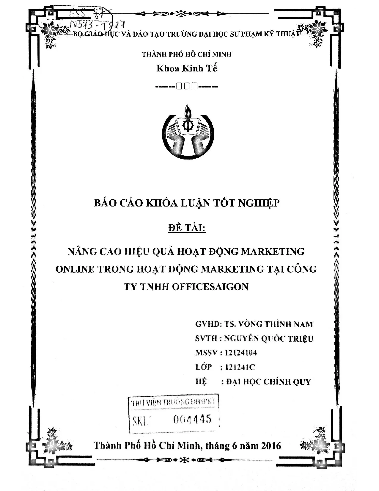 Đồ án tốt nghiệp - Nâng cao hiệu quả hoạt động Marketing Online trong hoạt động Marketing tại CTTO