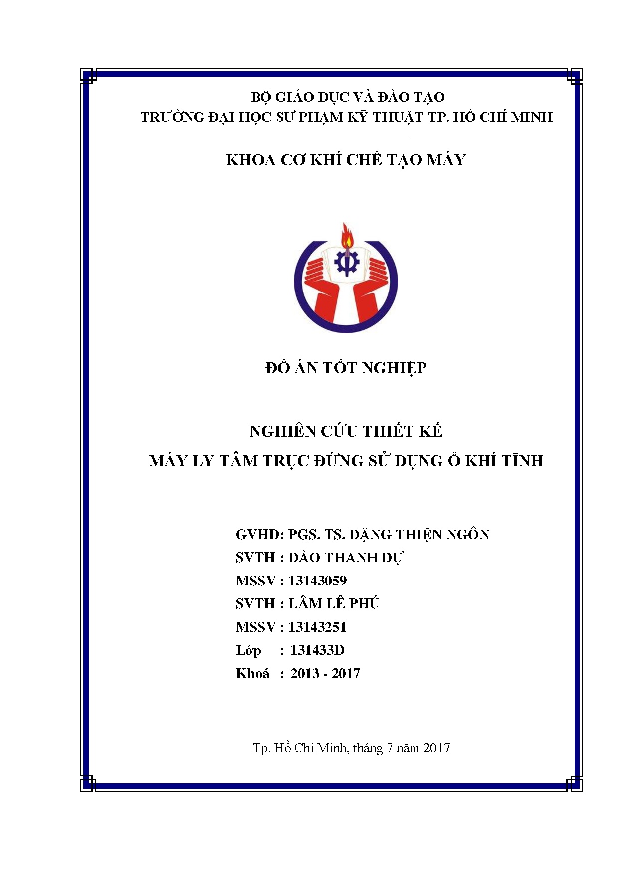 Đồ án tốt nghiệp - Nghiên cứu thiết kế máy ly tâm trục đứng sử dụng ổ khí tĩnh: