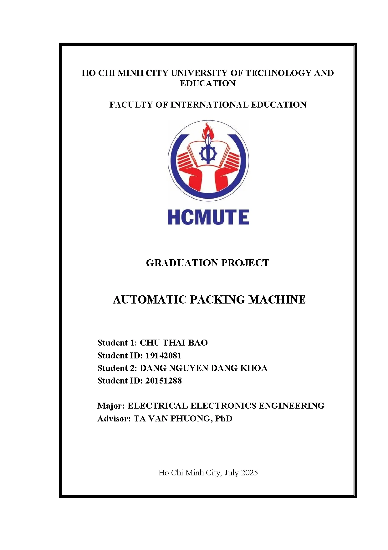 Đồ án tốt nghiệp - Automatic packing machine - Trang 2