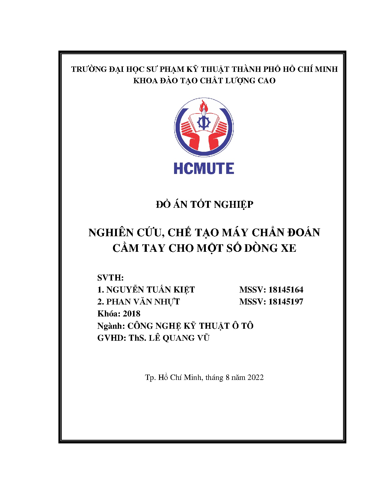 Đồ án tốt nghiệp - Nghiên cứu, chế tạo máy chẩn đoán cầm tay cho một số dòng xe