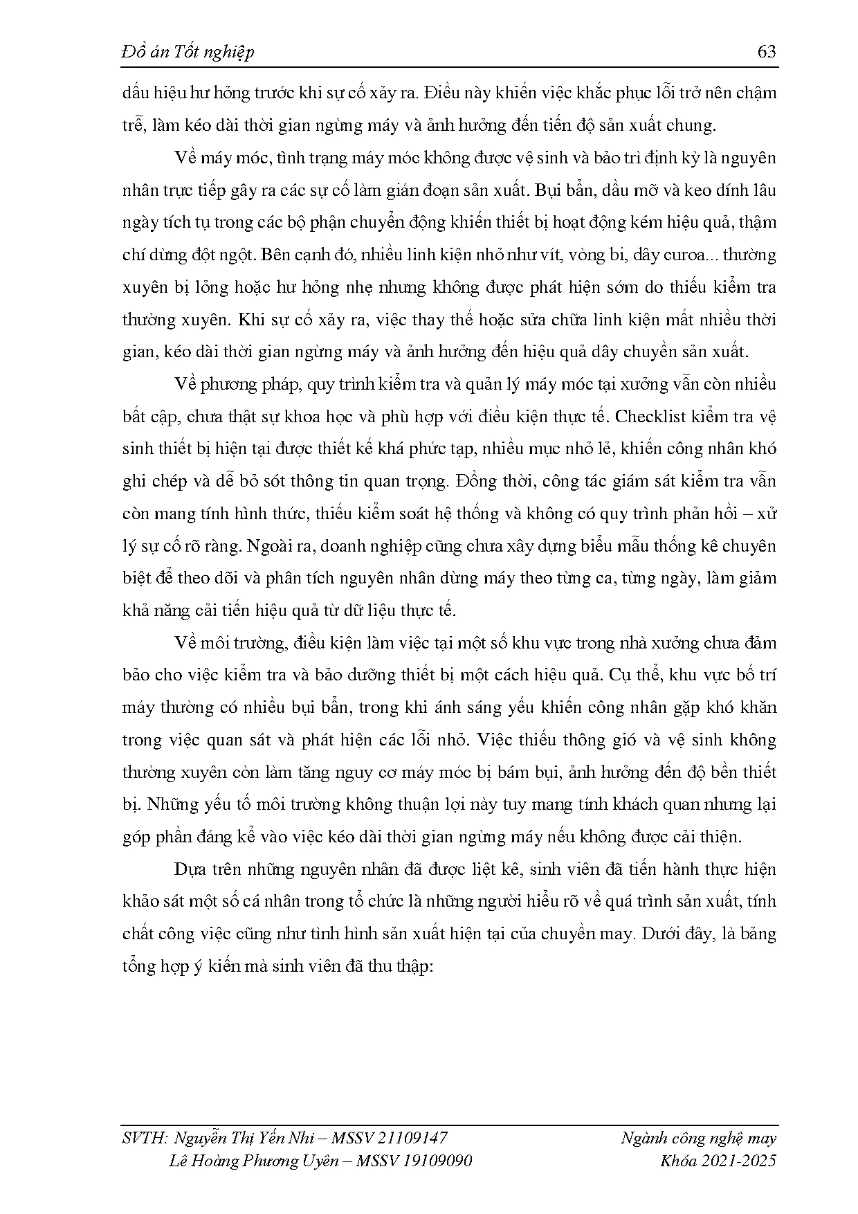 Đồ án tốt nghiệp - Triển khai cải tiến sản xuất dựa trên khảo sát các lãng phí tại Xí N 1 CTCPĐT - Trang 81