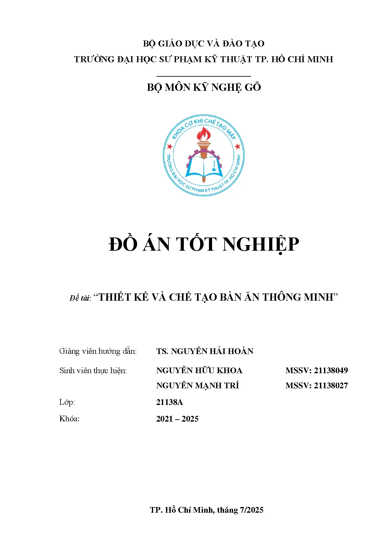 Đồ án tốt nghiệp - Thiết kế và chế tạo bàn ăn thông minh - Trang 2