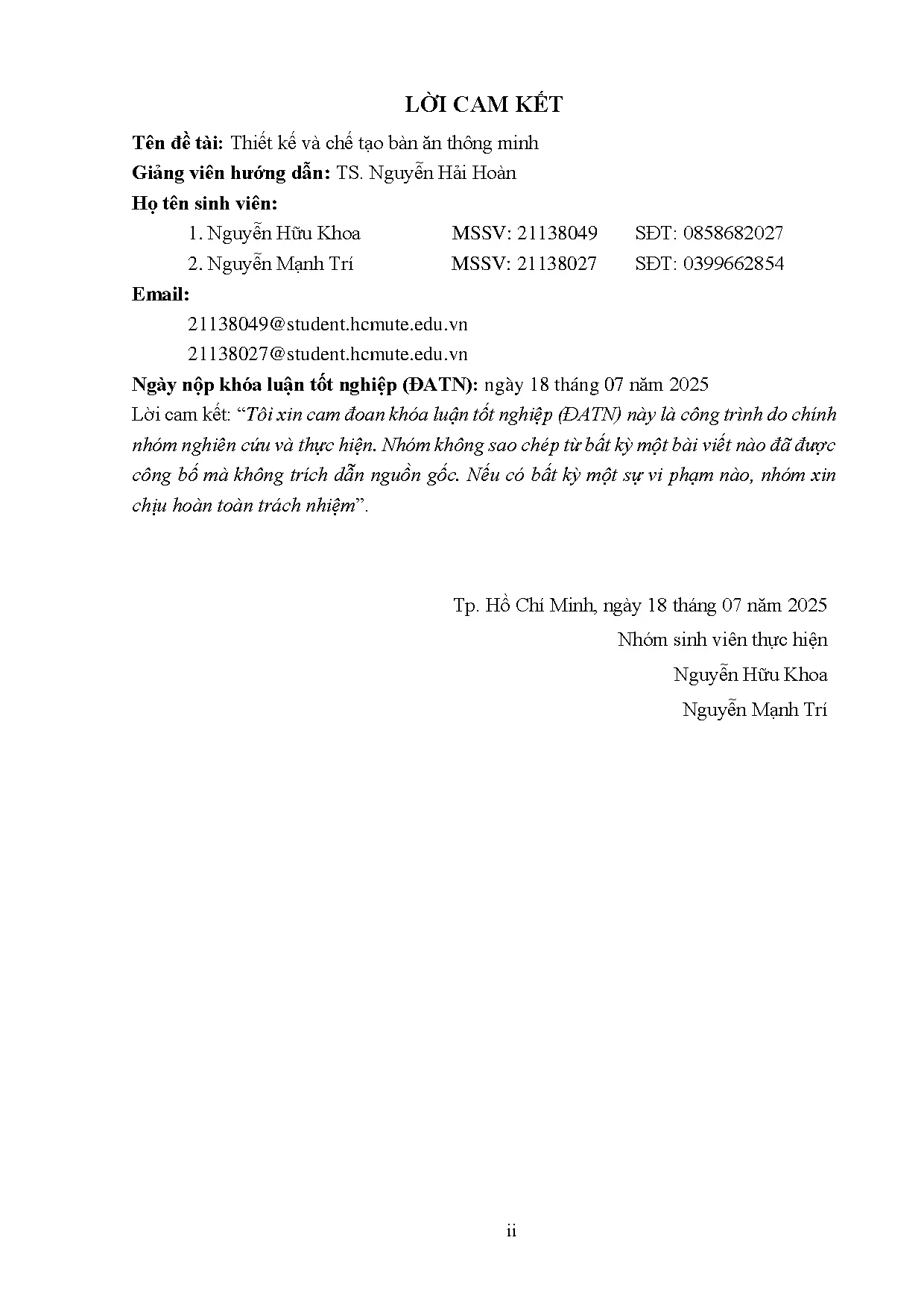 Đồ án tốt nghiệp - Thiết kế và chế tạo bàn ăn thông minh - Trang 4