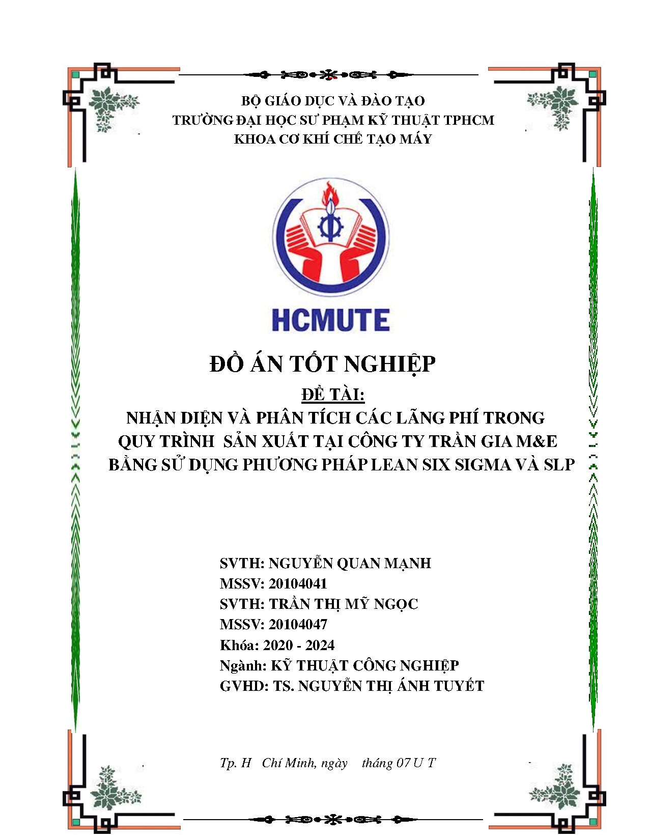 Đồ án tốt nghiệp - Nhận diện và phân tích các lãng phí trong quy trình sản xuất tại CTTGMBSDPPLSSVS