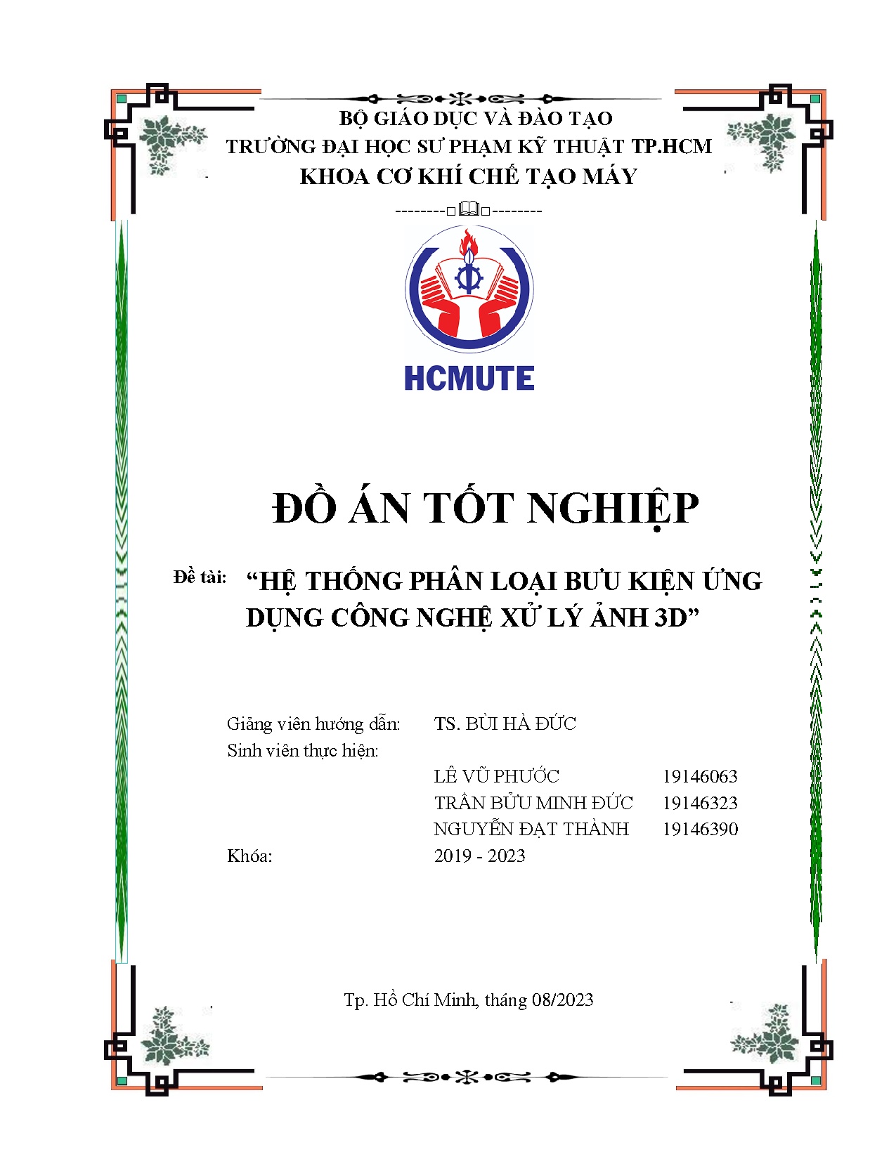 Đồ án tốt nghiệp - Hệ thống phân loại bưu kiện ứng dụng công nghệ xử lý ảnh 3D