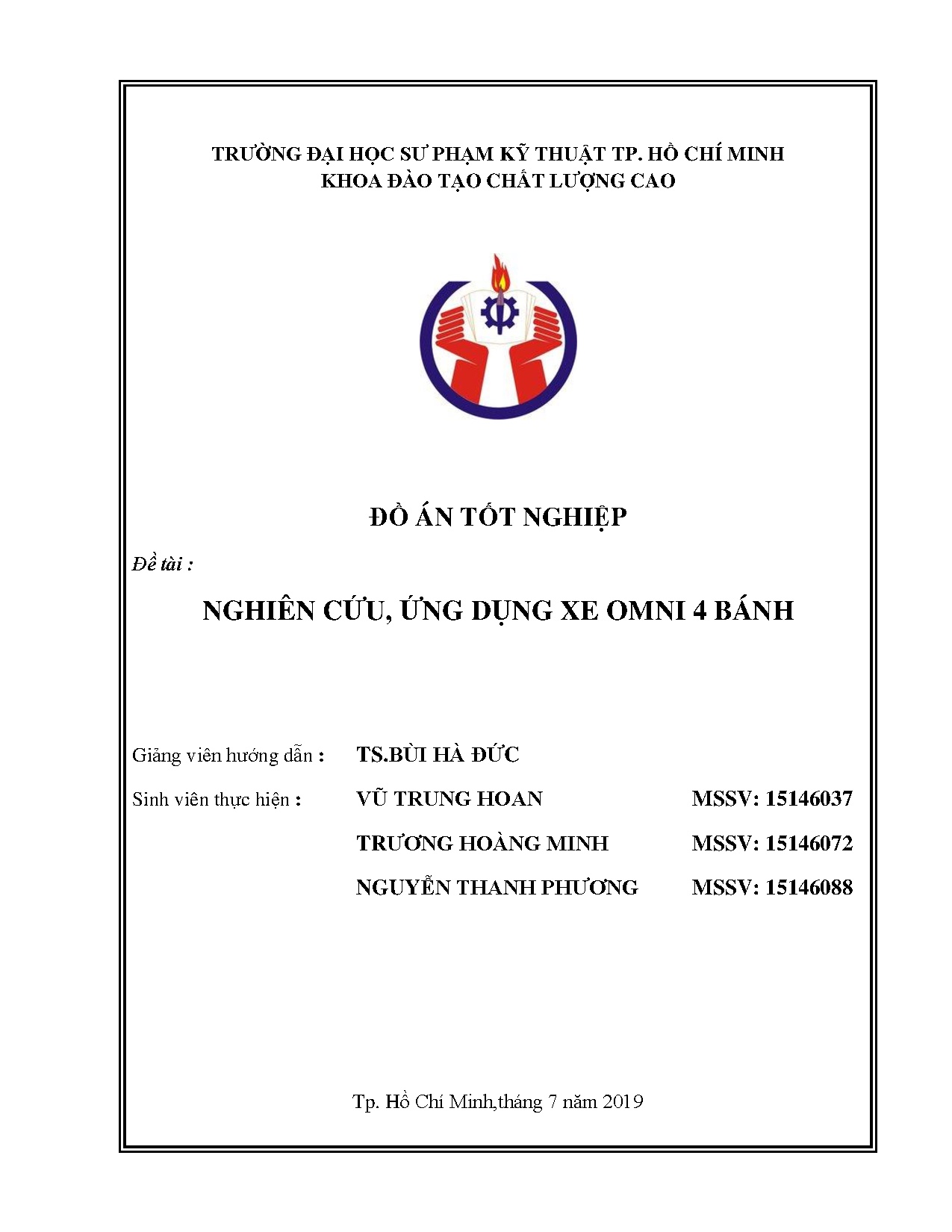 Đồ án tốt nghiệp - Nghiên cứu, ứng dụng xe Omni 4 bánh