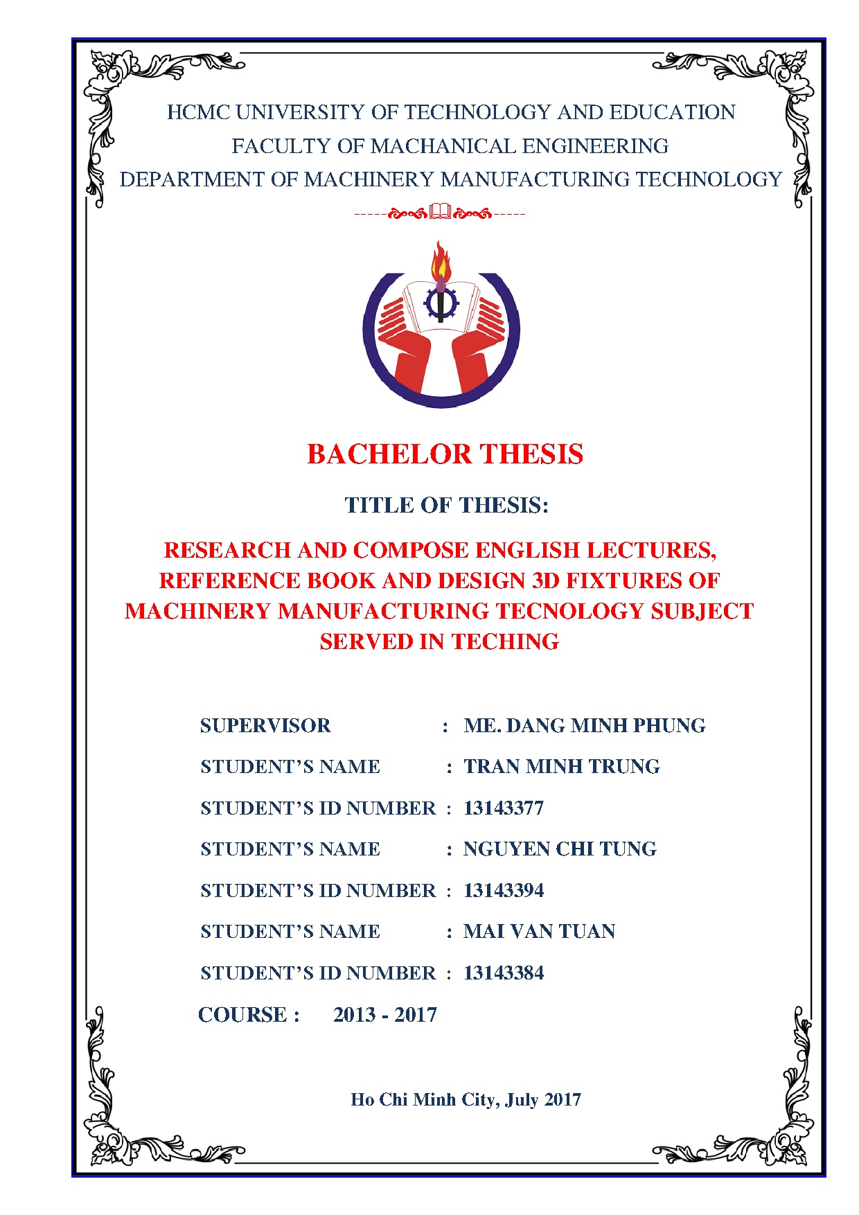 Đồ án tốt nghiệp - Research and compose english lectures, reference book and design 3D FOCMTSSITĐ