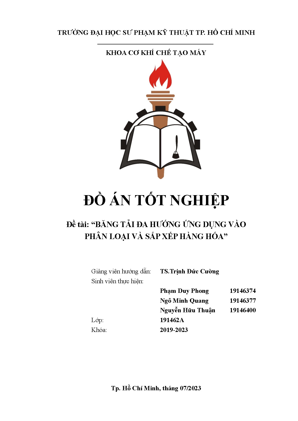 Đồ án tốt nghiệp - Băng tải đa hướng ứng dụng vào phân loại và sắp xếp hàng hóa