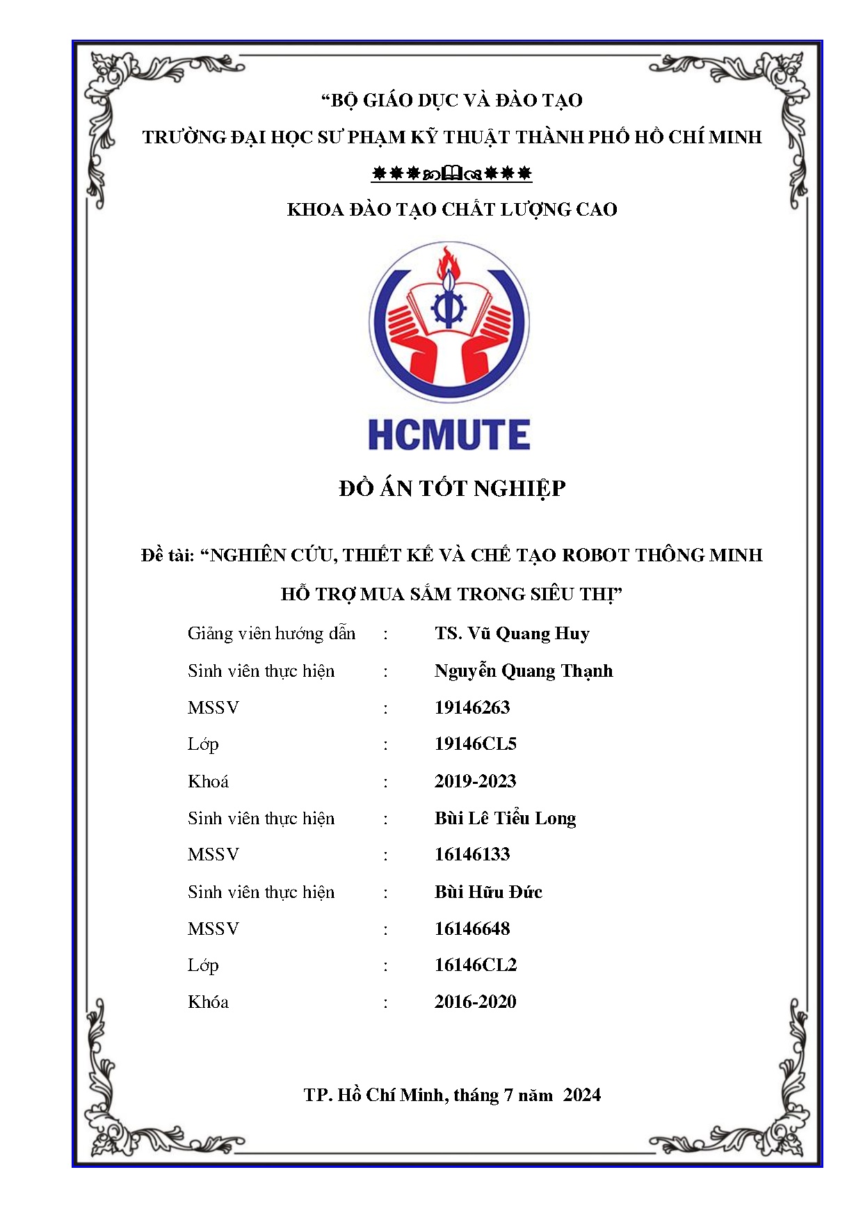 Đồ án tốt nghiệp - Nghiên cứu, thiết kế và chế tạo robot thông minh hỗ trợ mua sắm trong siêu thị