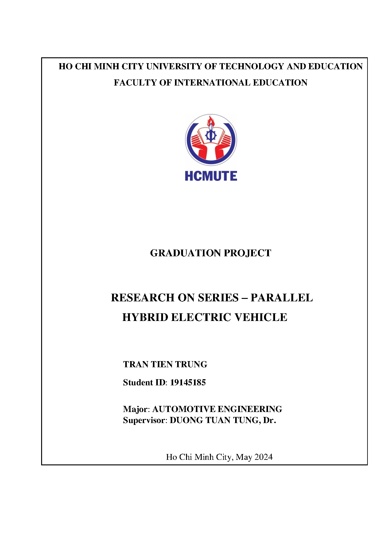 Đồ án tốt nghiệp - Research on series - Parallel hybrid electric vehicle