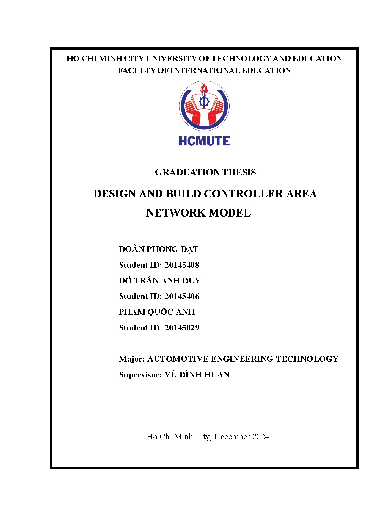 Đồ án tốt nghiệp - Design and build controller area network model