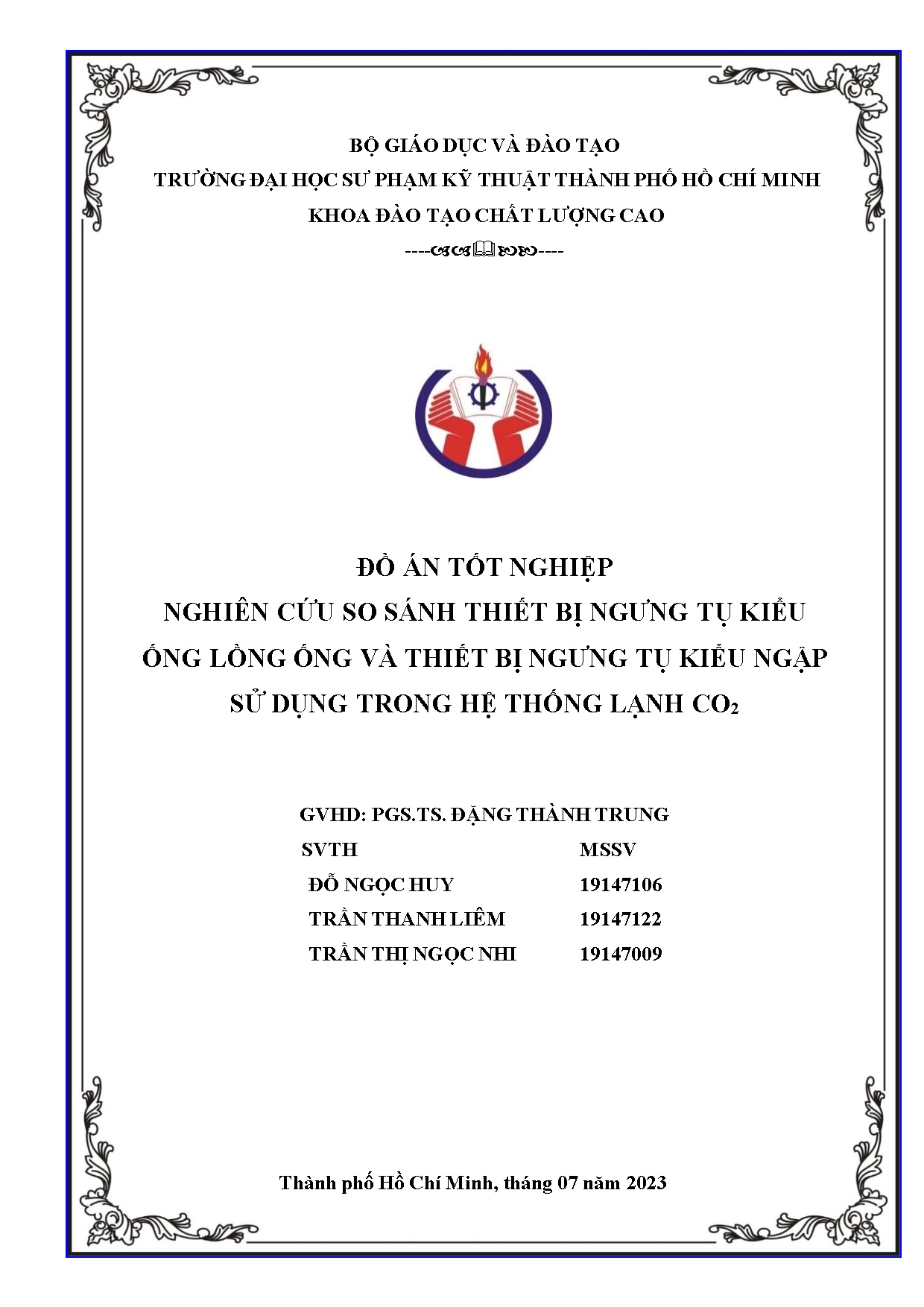 Đồ án tốt nghiệp - Nghiên cứu so sánh thiết bị ngưng tụ kiểu ống lồng ống và thiết bị NTKNSDTHTLC