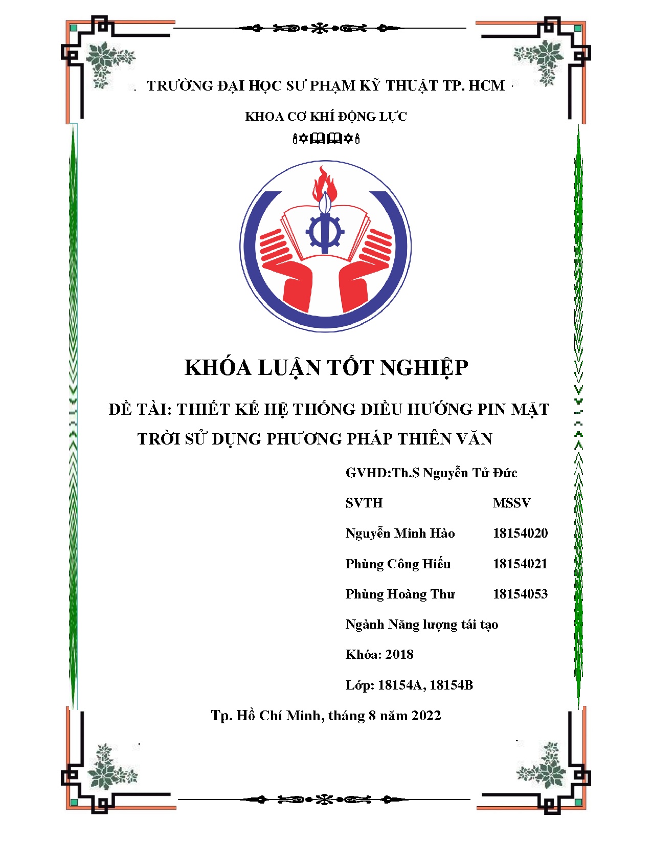 Đồ án tốt nghiệp - Thiết kế hệ thống điều hướng pin mặt trời sử dụng phương pháp thiên văn