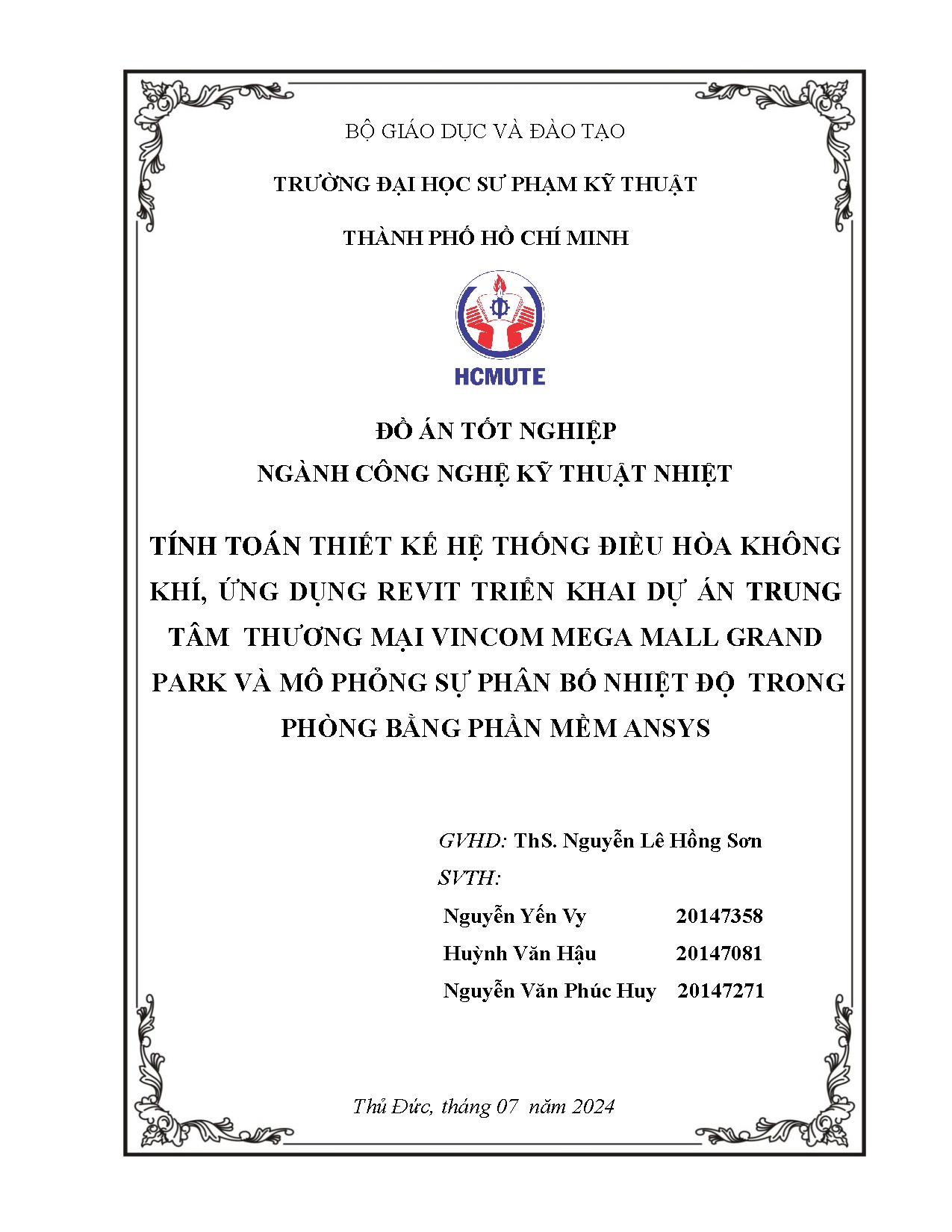 Đồ án tốt nghiệp - Tính toán thiết kế hệ thống điều hòa không khí, ứng DRTKDÁTTTMVMMGPVMPSPBNĐTPBPMA
