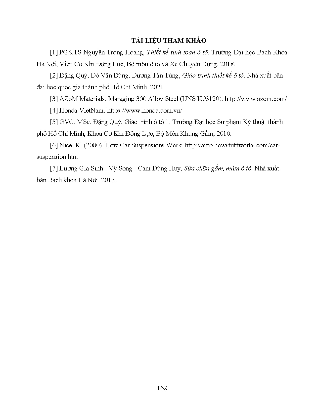Đồ án tốt nghiệp - Nghiên cứu, tính toán, mô phỏng hệ thống treo trên xe Honda BR-V - Trang 182