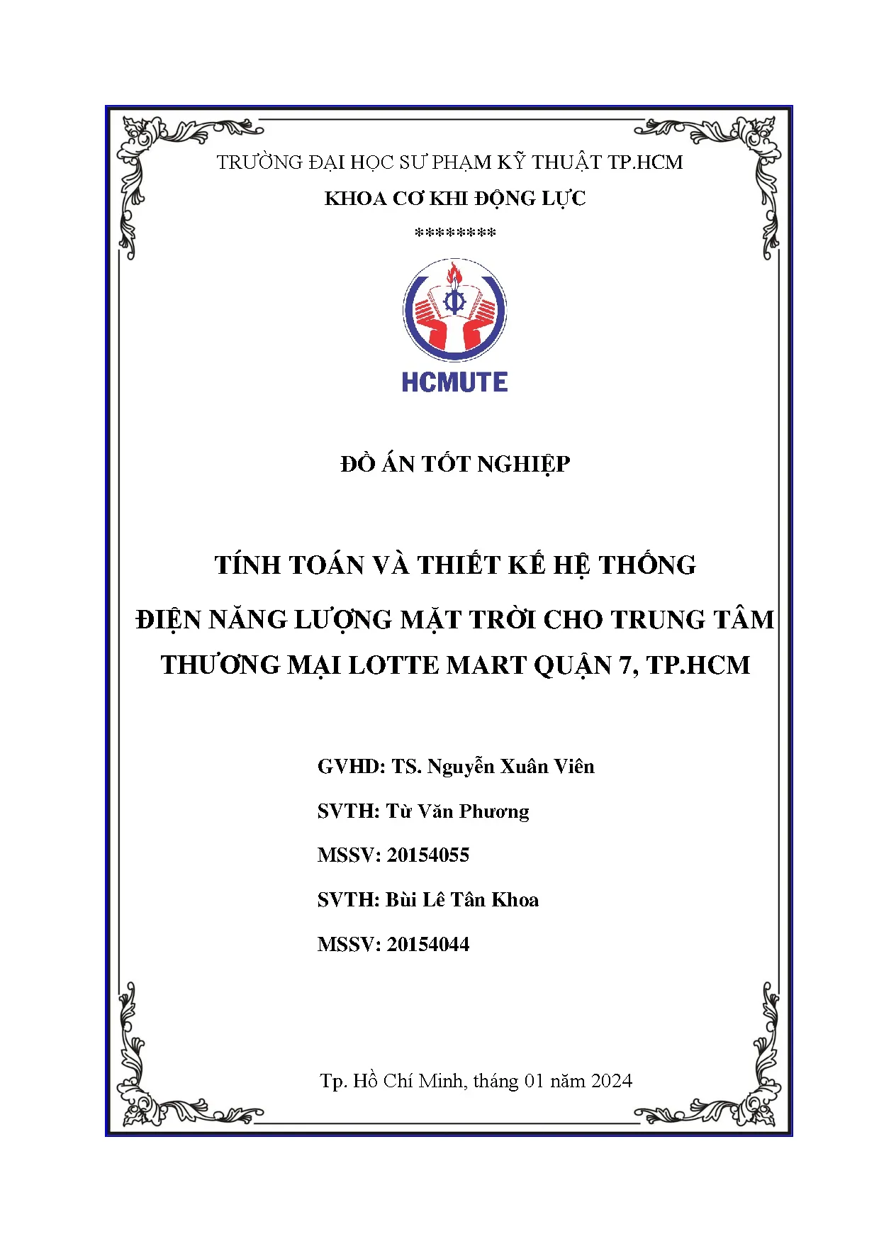 Đồ án tốt nghiệp - Tính toán và thiết kế hệ thống điện năng lượng mặt trời cho Trung tâm TMLMQ 7 T