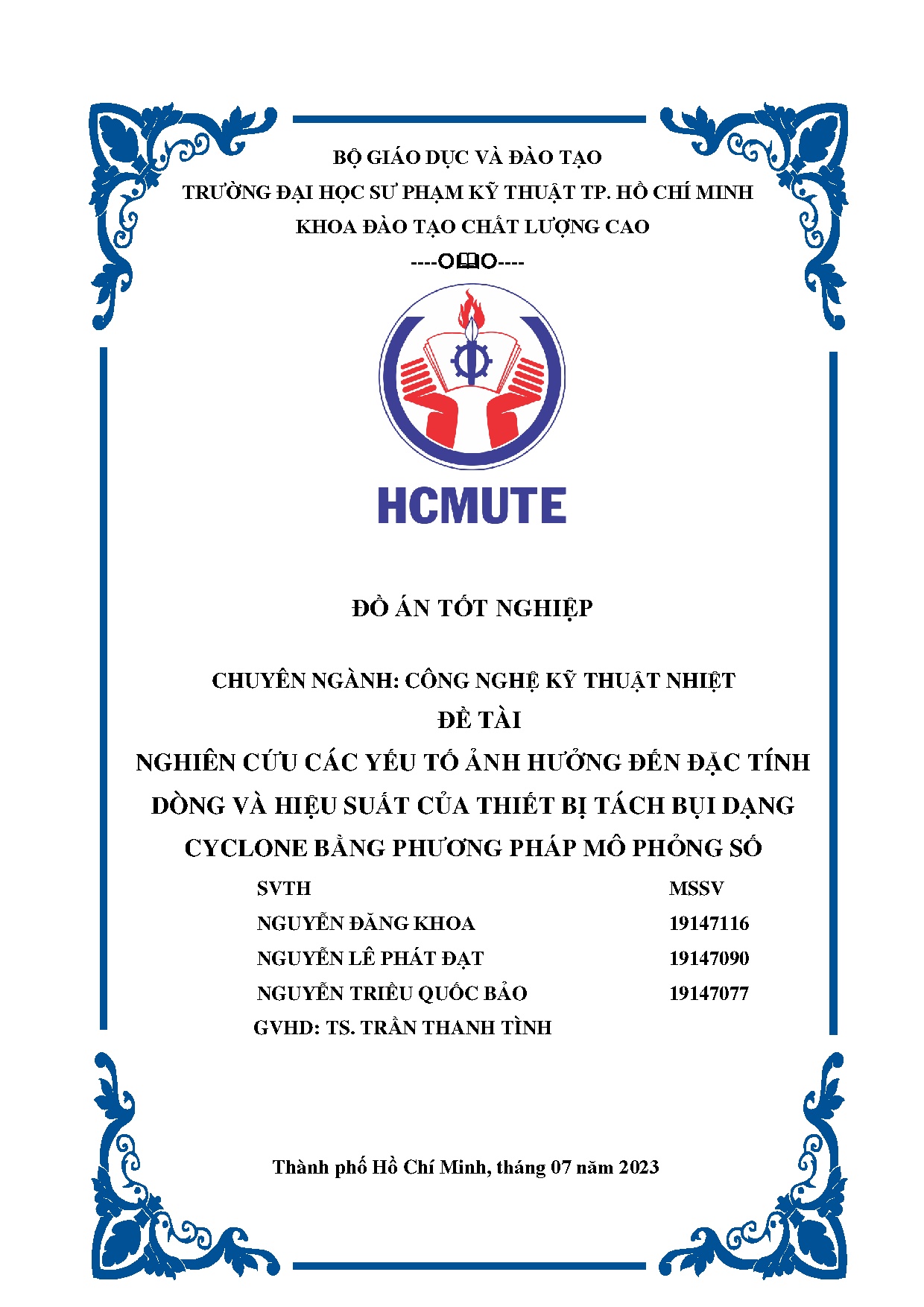 Đồ án tốt nghiệp - Nghiên cứu các yếu tố ảnh hưởng đến đặc tính dòng và hiệu suất của TBTBDCBPPMPS