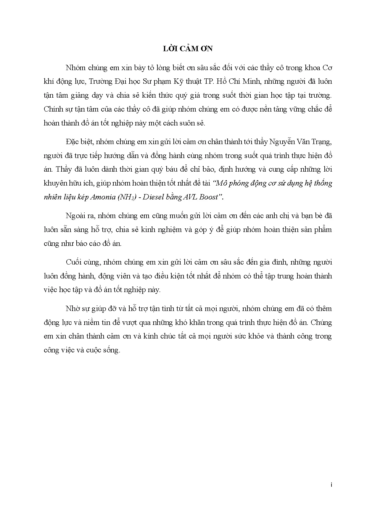 Đồ án tốt nghiệp - Mô phỏng động cơ sử dụng hệ thống nhiên liệu kép Amonia (NH3) - Diesel bằng AVL B - Trang 3