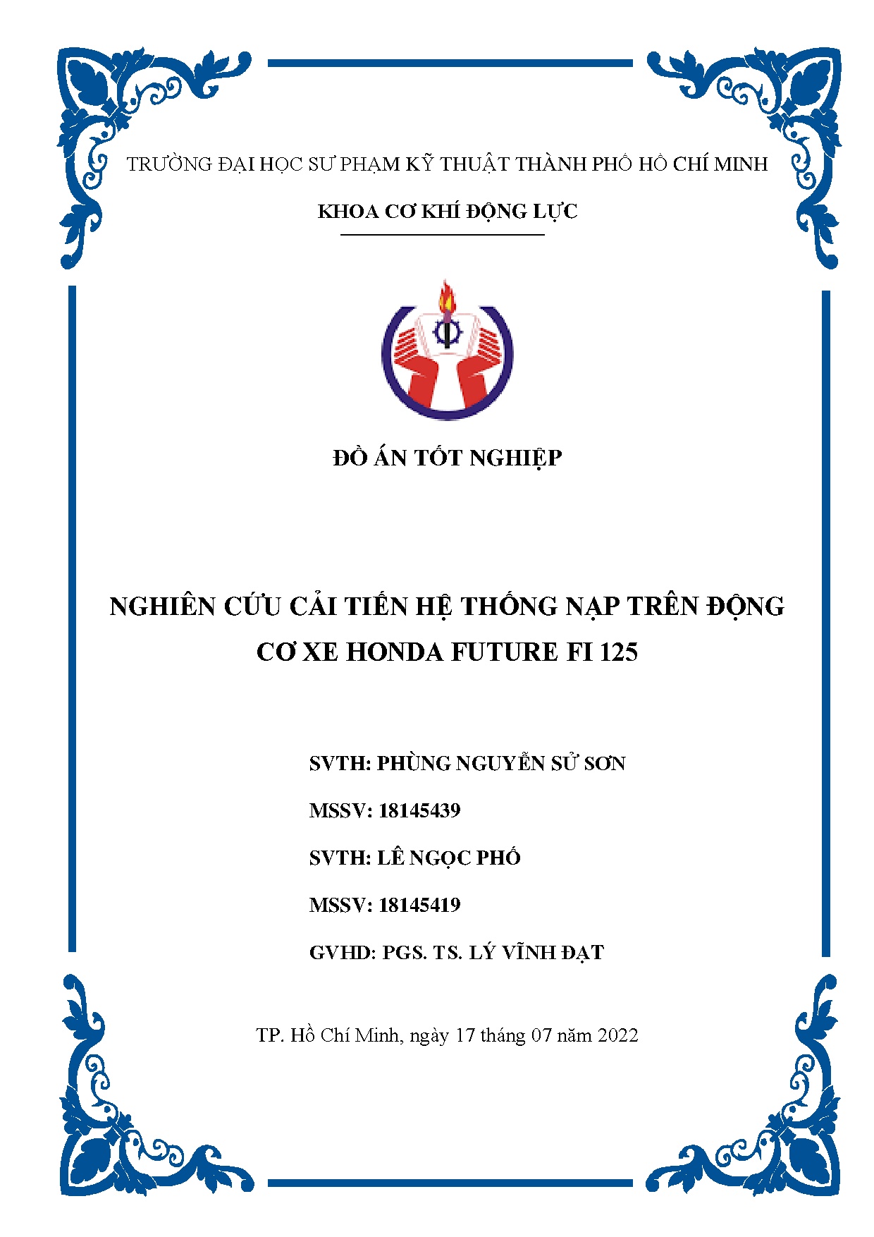 Đồ án tốt nghiệp - Nghiên cứu cải tiến hệ thống nạp trên động cơ xe Honda Future FI 125
