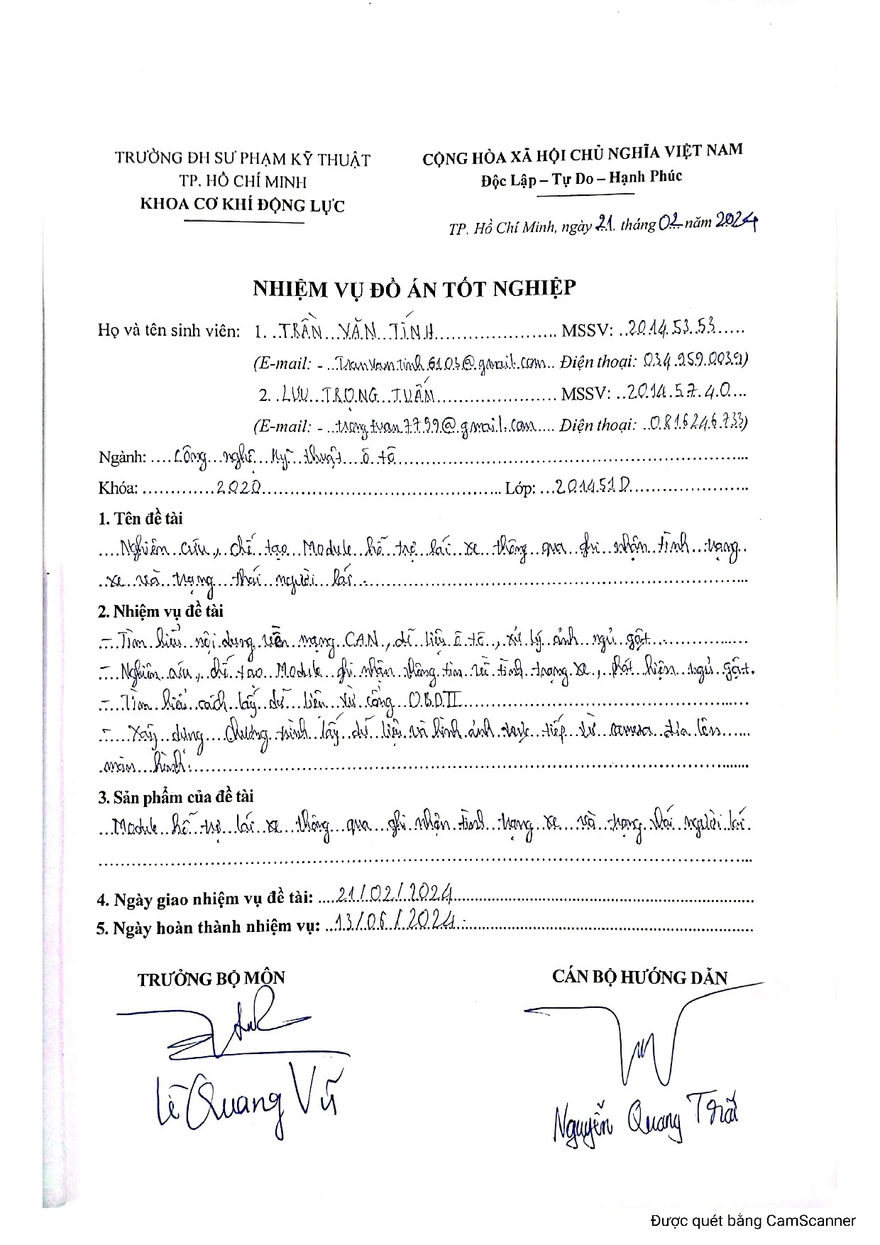 Đồ án tốt nghiệp - Nghiên cứu, chế tạo module hỗ trợ lái xe thông qua ghi nhận tình trạng xe và TTNL