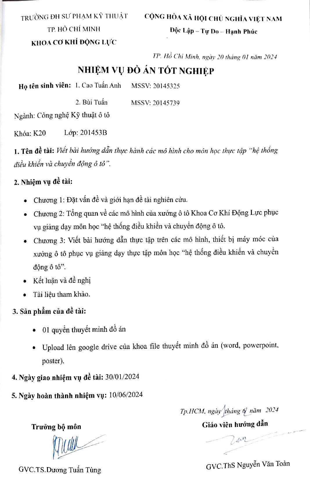 Đồ án tốt nghiệp - Viết bài hướng dẫn thực hành các mô hình cho môn học thực tập Hệ thống ĐKVCĐ ô T