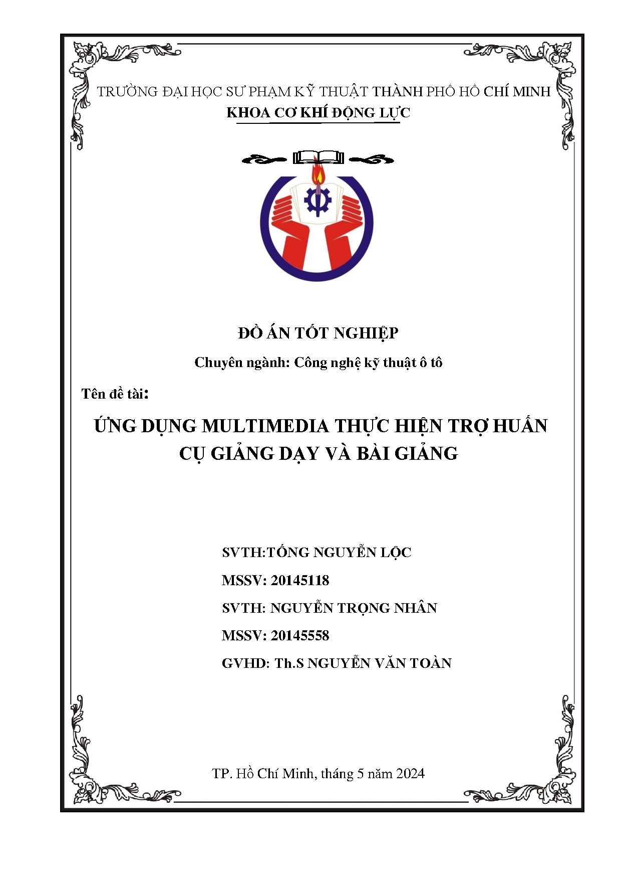 Đồ án tốt nghiệp - Ứng dụng Multimedia thực hiện trợ huấn cụ giảng dạy và bài giảng