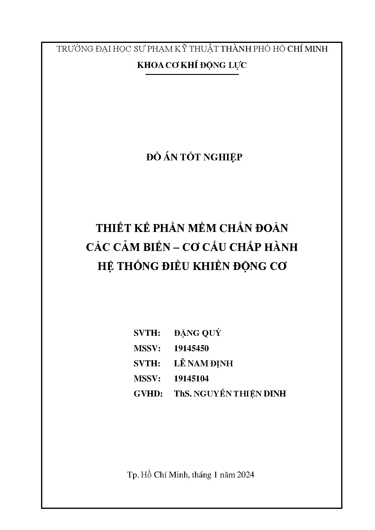 Đồ án tốt nghiệp - Thiết kế phần mềm chẩn đoán các cảm biến - cơ cấu chấp hành hệ thống điều KĐC