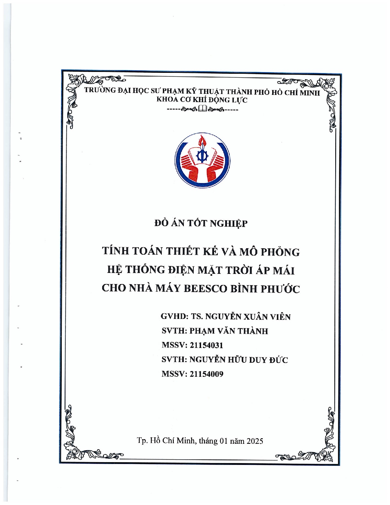 Đồ án tốt nghiệp - Tính toán thiết kế và mô phỏng hệ thống điện năng lượng mặt trời áp mái cho NMBBP