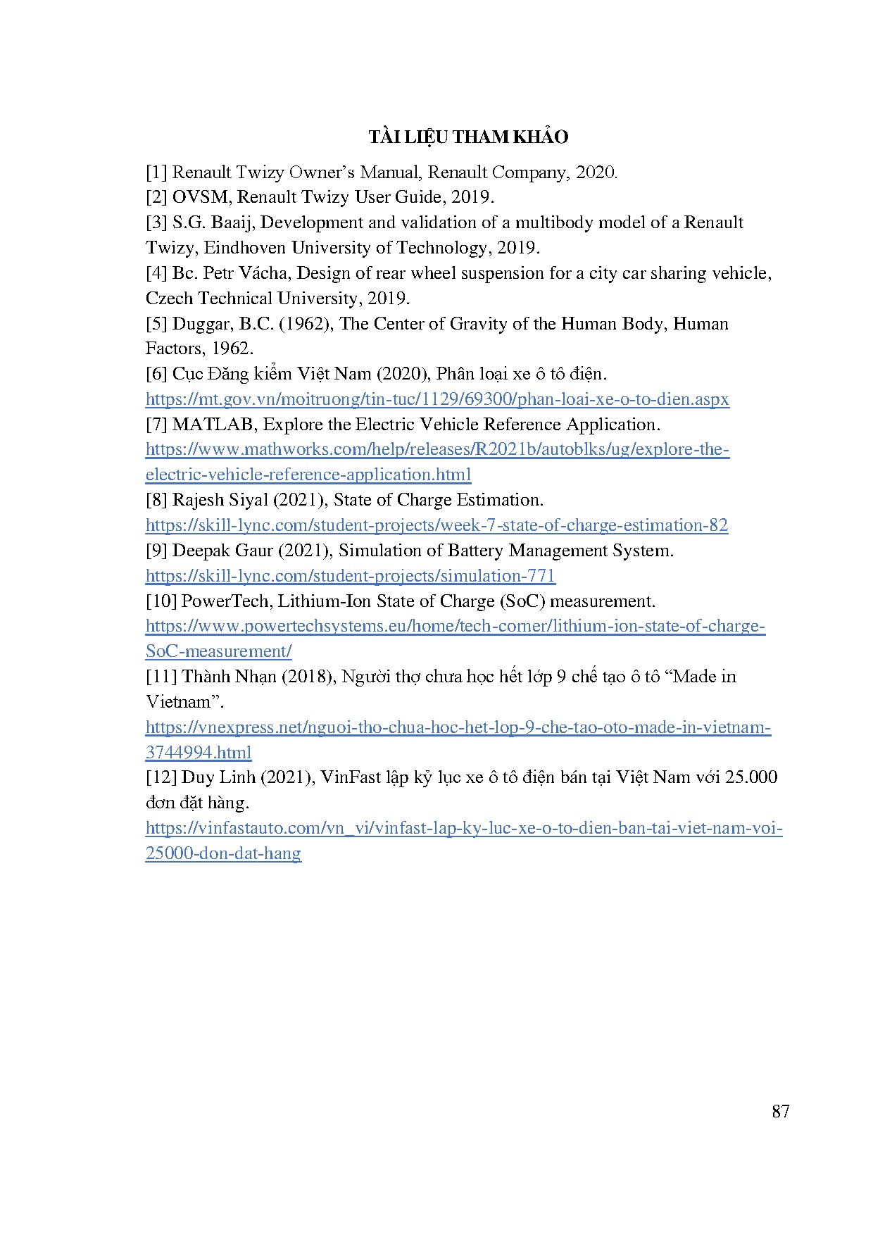 Đồ án tốt nghiệp - Mô hình hoá và mô phỏng một số hệ thống trên xe điện Renault Twizy bằng MVC - Trang 101
