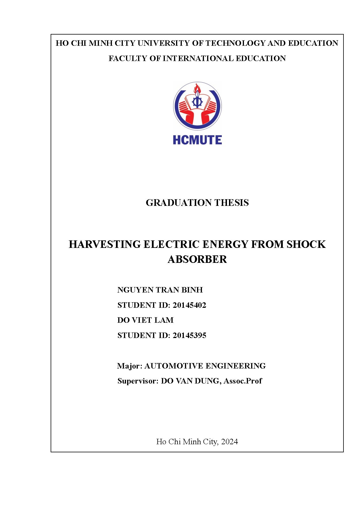 Đồ án tốt nghiệp - Harvesting electric energy from shock absorber