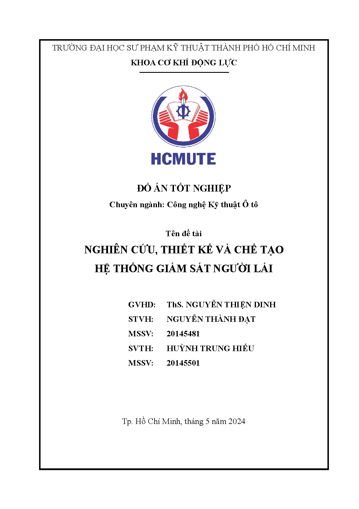 Đồ án tốt nghiệp - Nghiên cứu, thiết kế và chế tạo hệ thống giám sát người lá