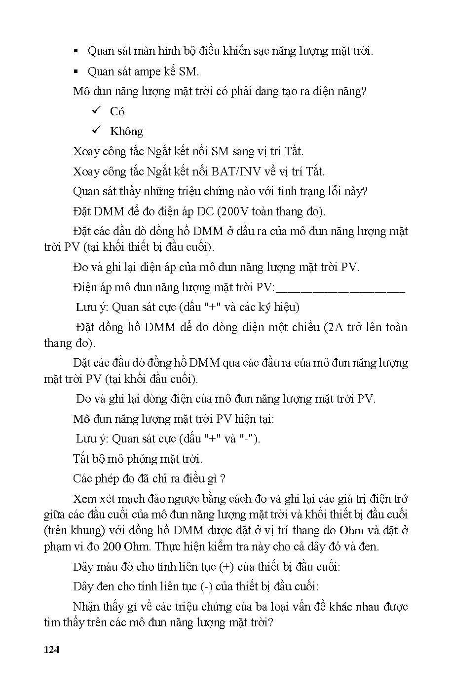 Giáo trình thực tập hệ thống điện gió và mặt trời (HCMUTE) - Trang 125