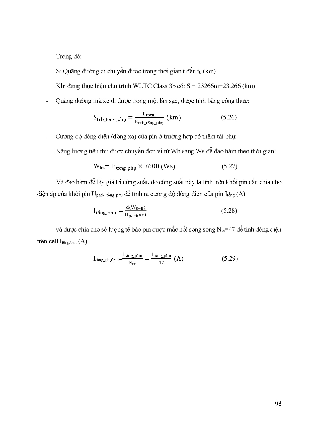 Đồ án tốt nghiệp - Tính toán, mô phỏng, đánh giá một số yếu tố ảnh hưởng đến pin xe điện - Trang 123