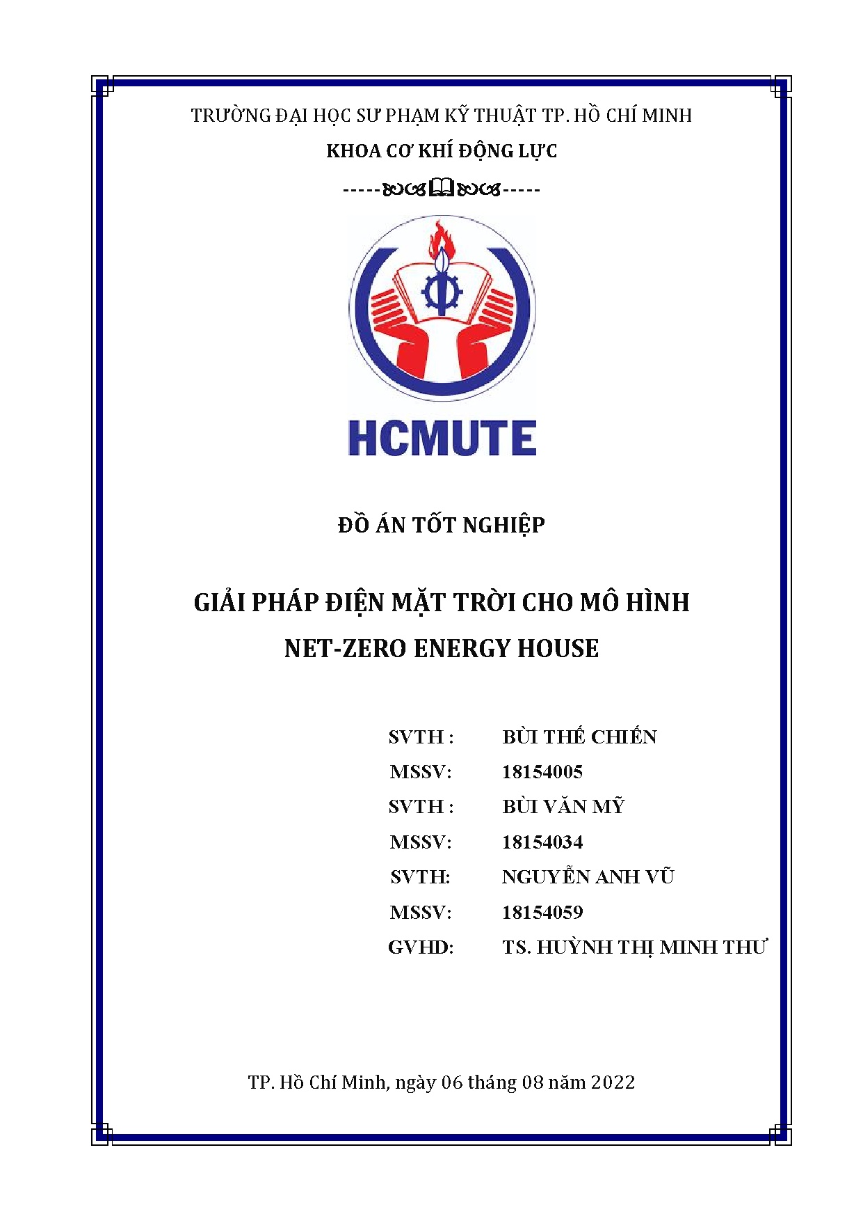 Đồ án tốt nghiệp - Giải pháp điện mặt trời cho mô hình Net-Zero Energy House
