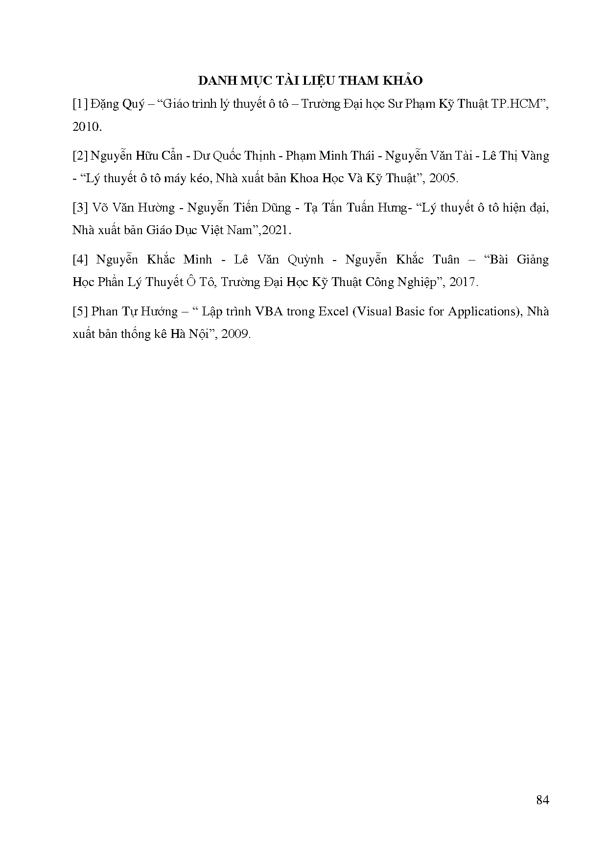 Đồ án tốt nghiệp - Lập trình Macro Vba trong Excel vẽ các đồ thị khảo sát sức kéo ô tô - Trang 100