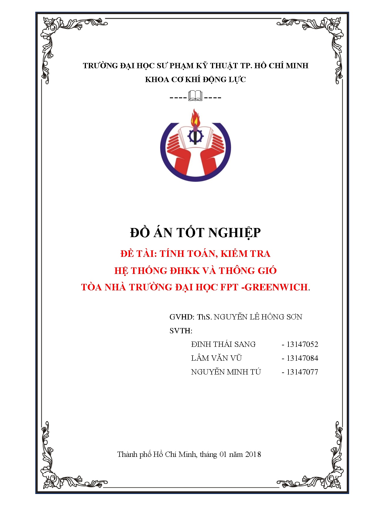 Đồ án tốt nghiệp - Tính toán, kiểm tra hệ thống ĐHKK – thông gió tòa nhà Trường Đại HF - GĐÁTNNCNKTN