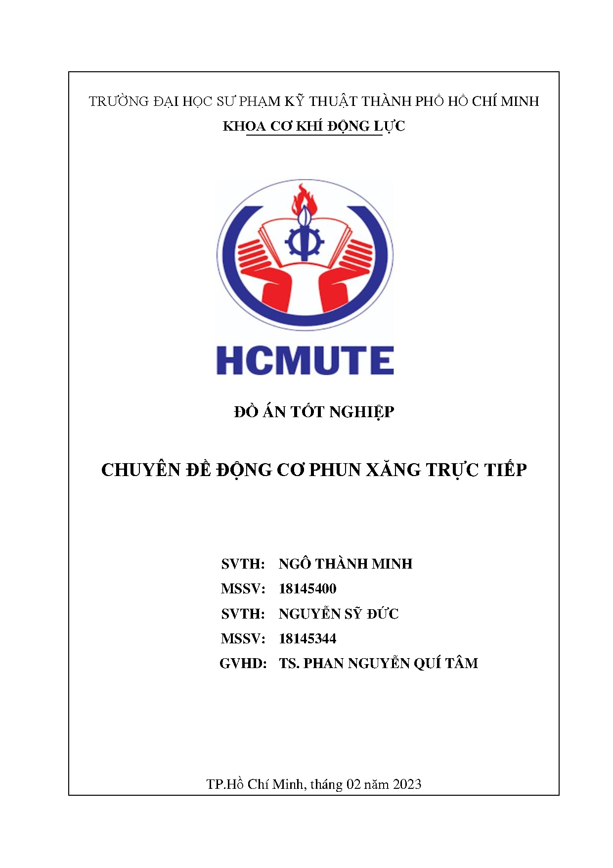 Đồ án tốt nghiệp - Chuyên đề động cơ phun xăng trực tiếp