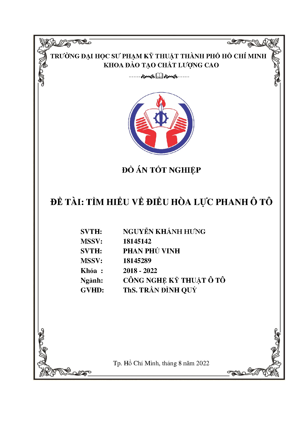 Đồ án tốt nghiệp - Tìm hiểu về điều hòa lực phanh ô tô