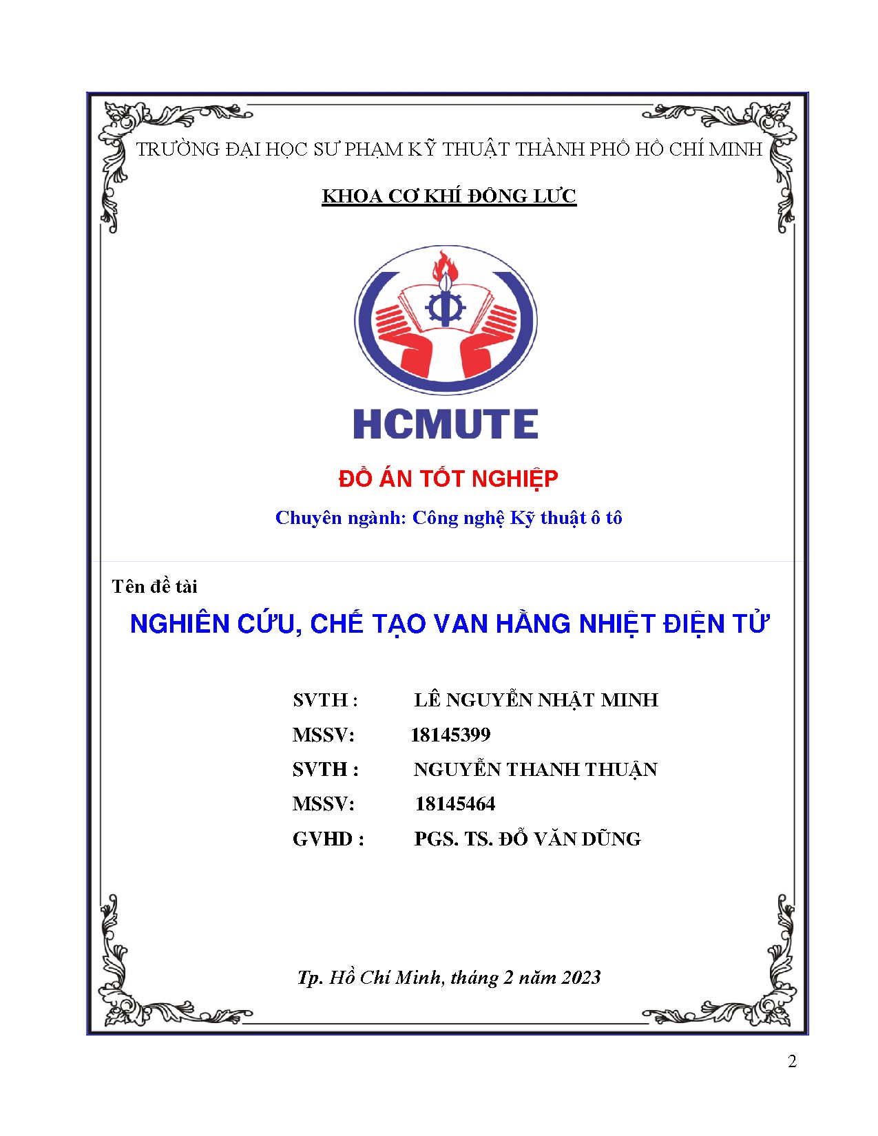 Đồ án tốt nghiệp - Nghiên cứu, chế tạo van hằng nhiệt điện tử