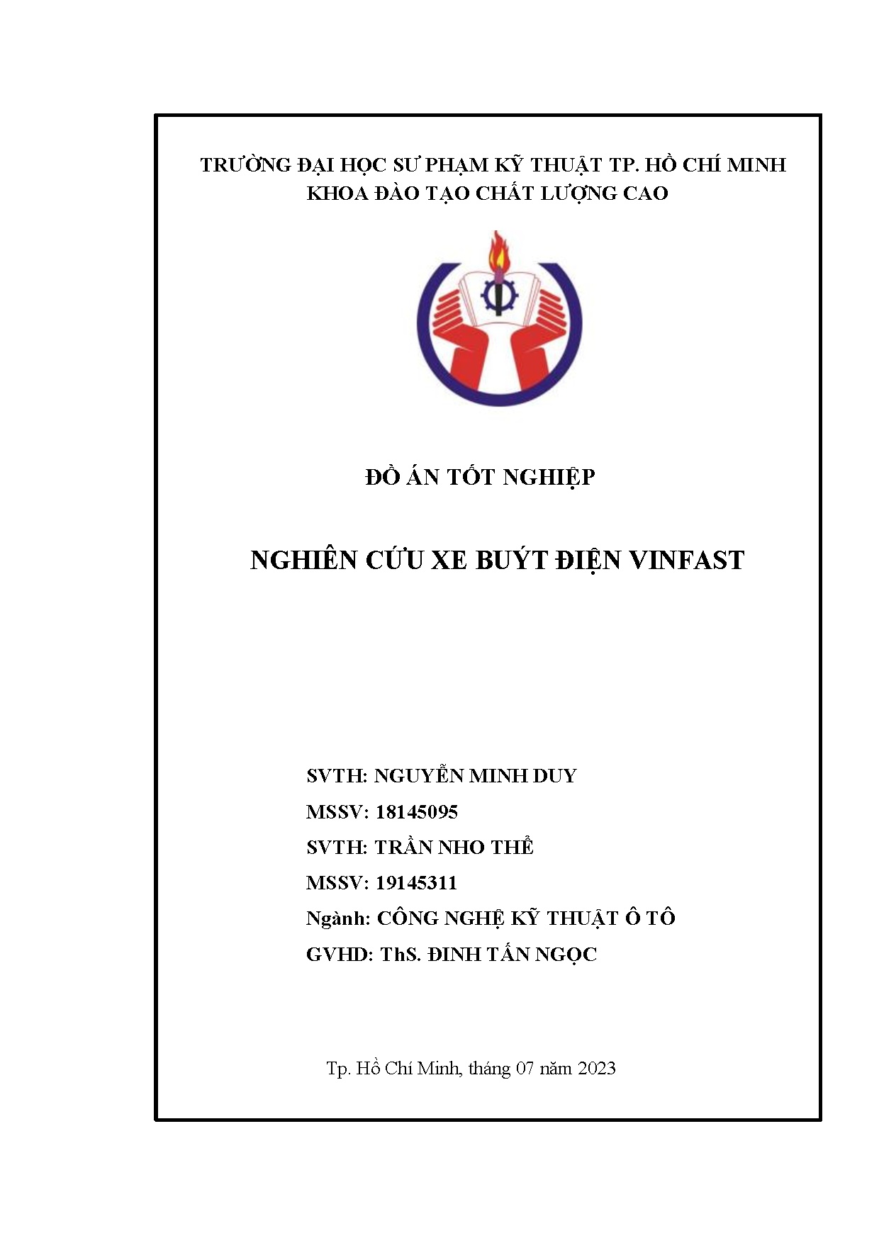 Đồ án tốt nghiệp - Nghiên cứu xe buýt điện Vinfast