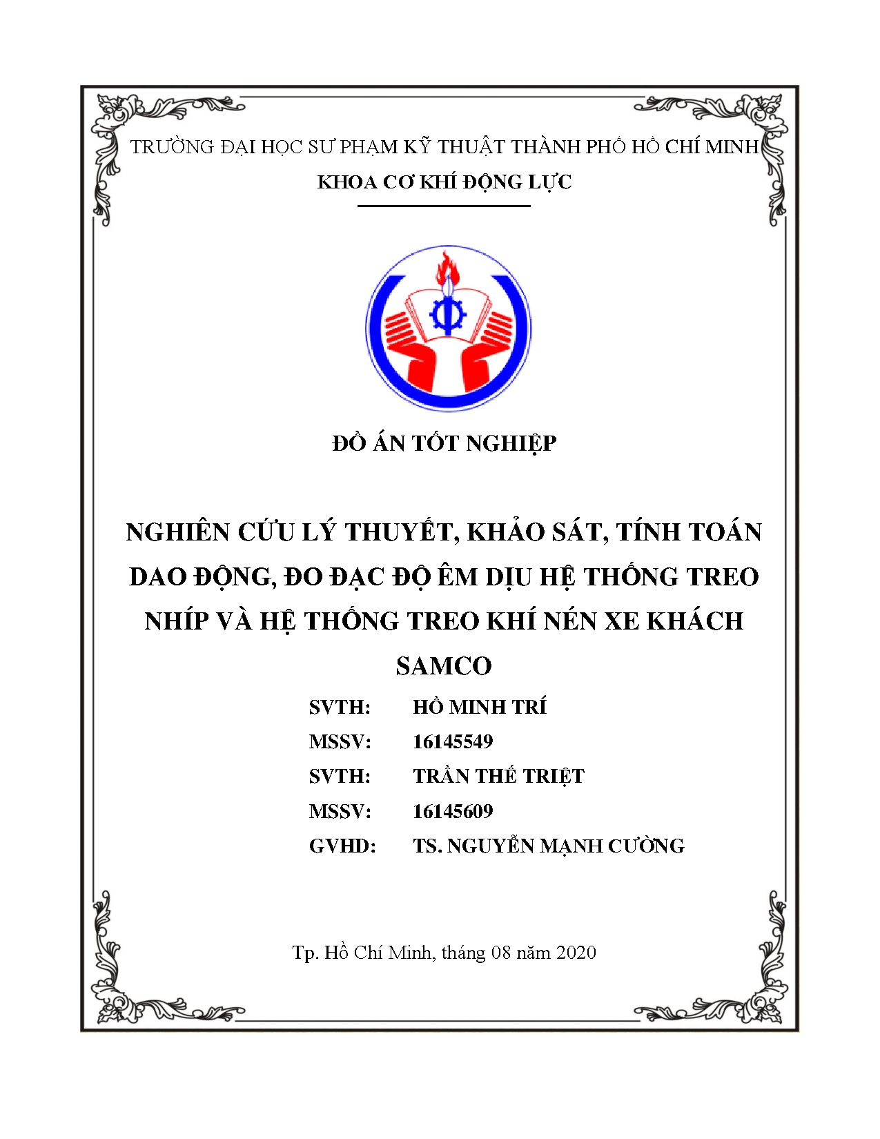 Đồ án tốt nghiệp - Nghiên cứu lý thuyết, khảo sát, tính toán dao ĐĐĐĐÊDHTTNVHTTKNXKSĐÁTNNCNKT ô T