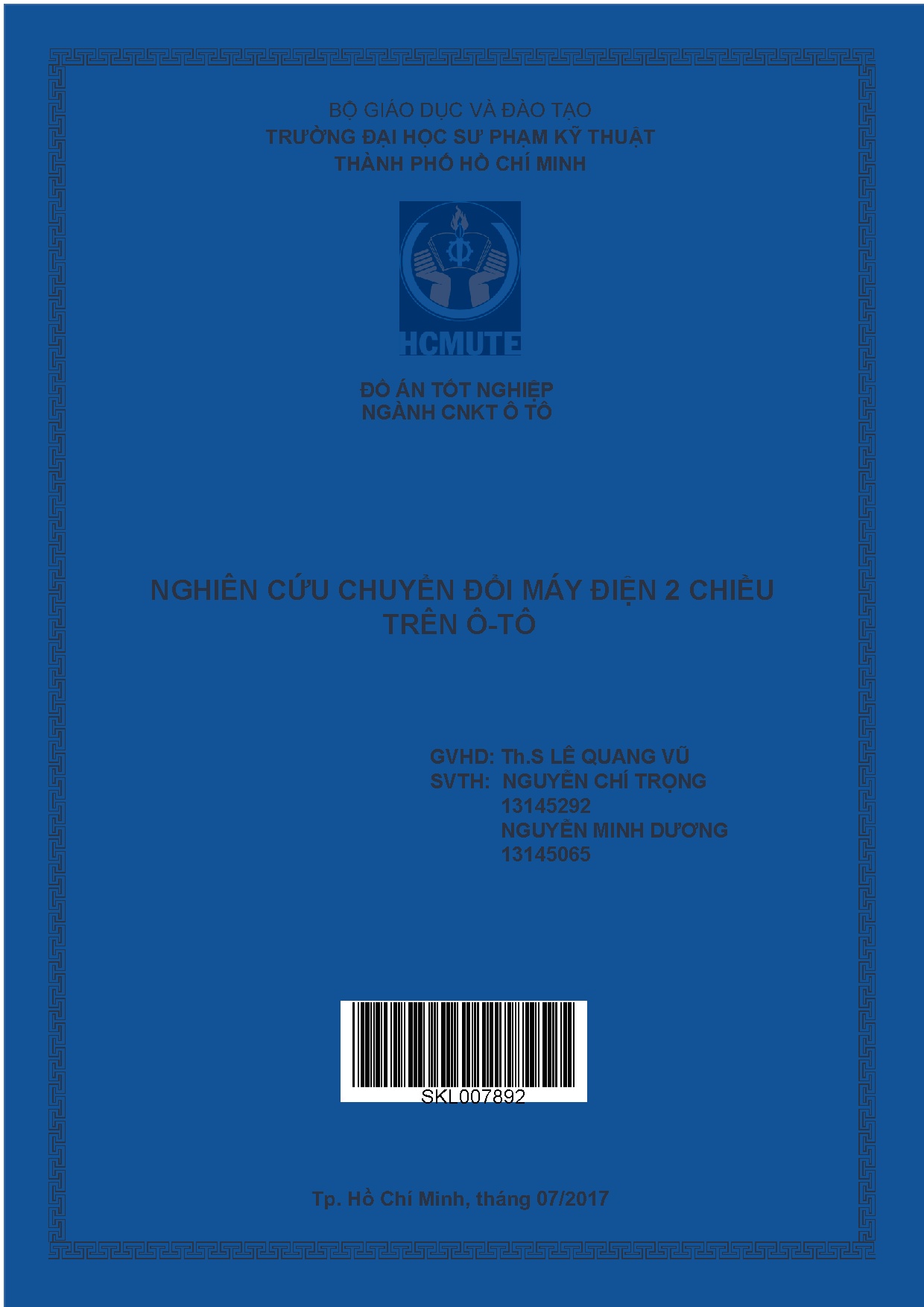 Đồ án tốt nghiệp - Nghiên cứu chuyển đổi máy điện 2 chiều trên ô-tô