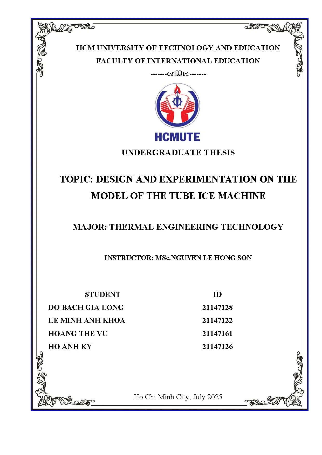 Đồ án tốt nghiệp - Design and experimentation on the model of the tube ice machine - Trang 2