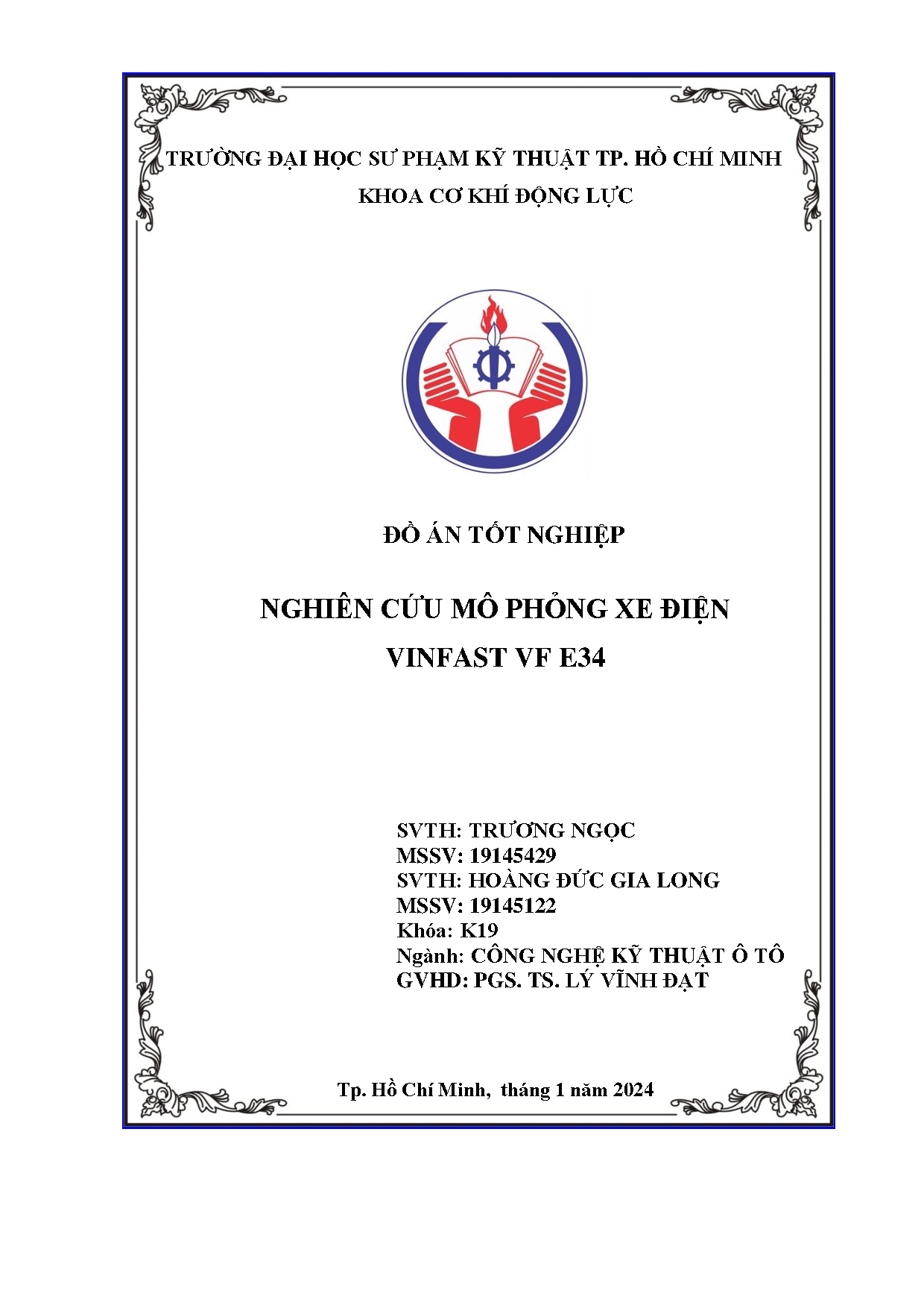 Đồ án tốt nghiệp - Nghiên cứu mô phỏng xe điện Vinfast VF E34