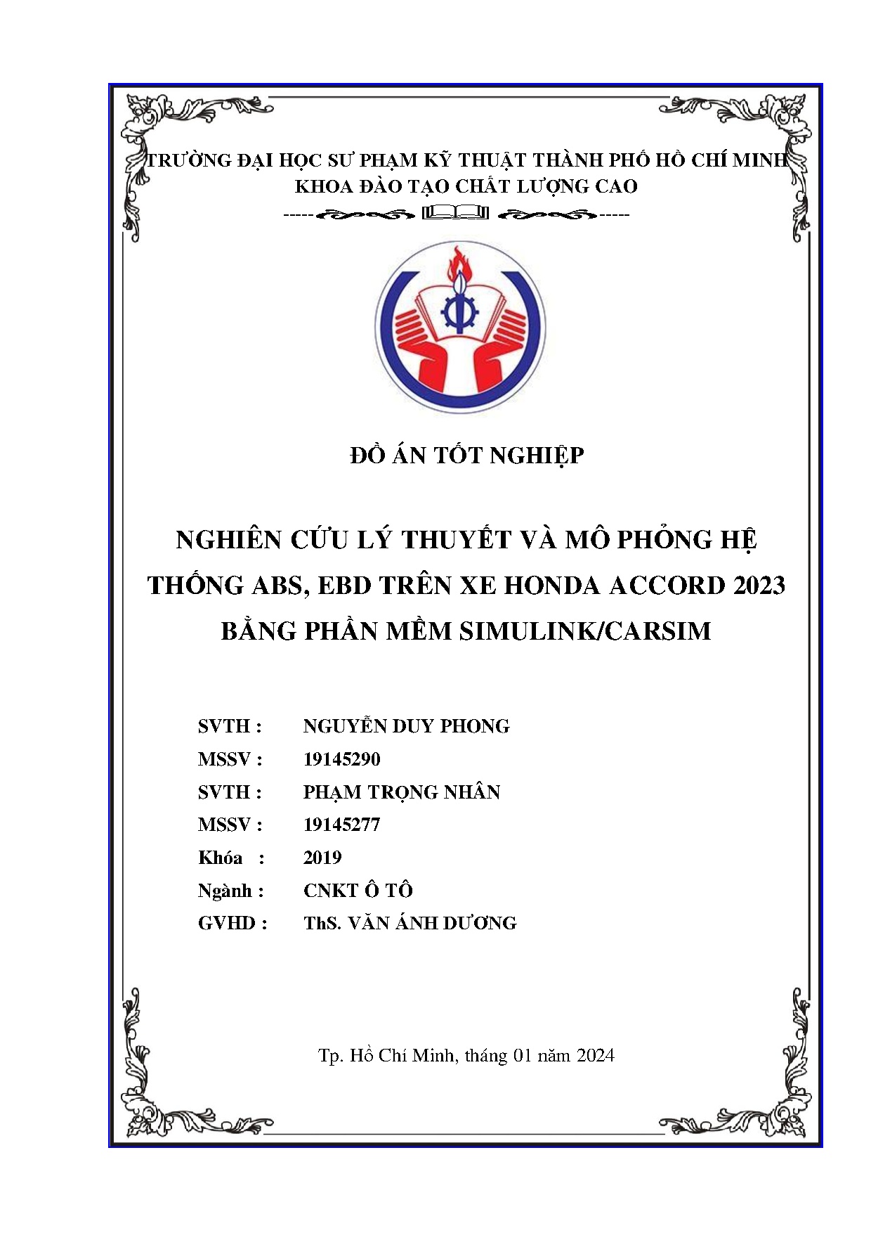 Đồ án tốt nghiệp - Nghiên cứu lý thuyết và mô phỏng hệ thống ABS, EBD trên xe Honda Accord 2023 BPMS